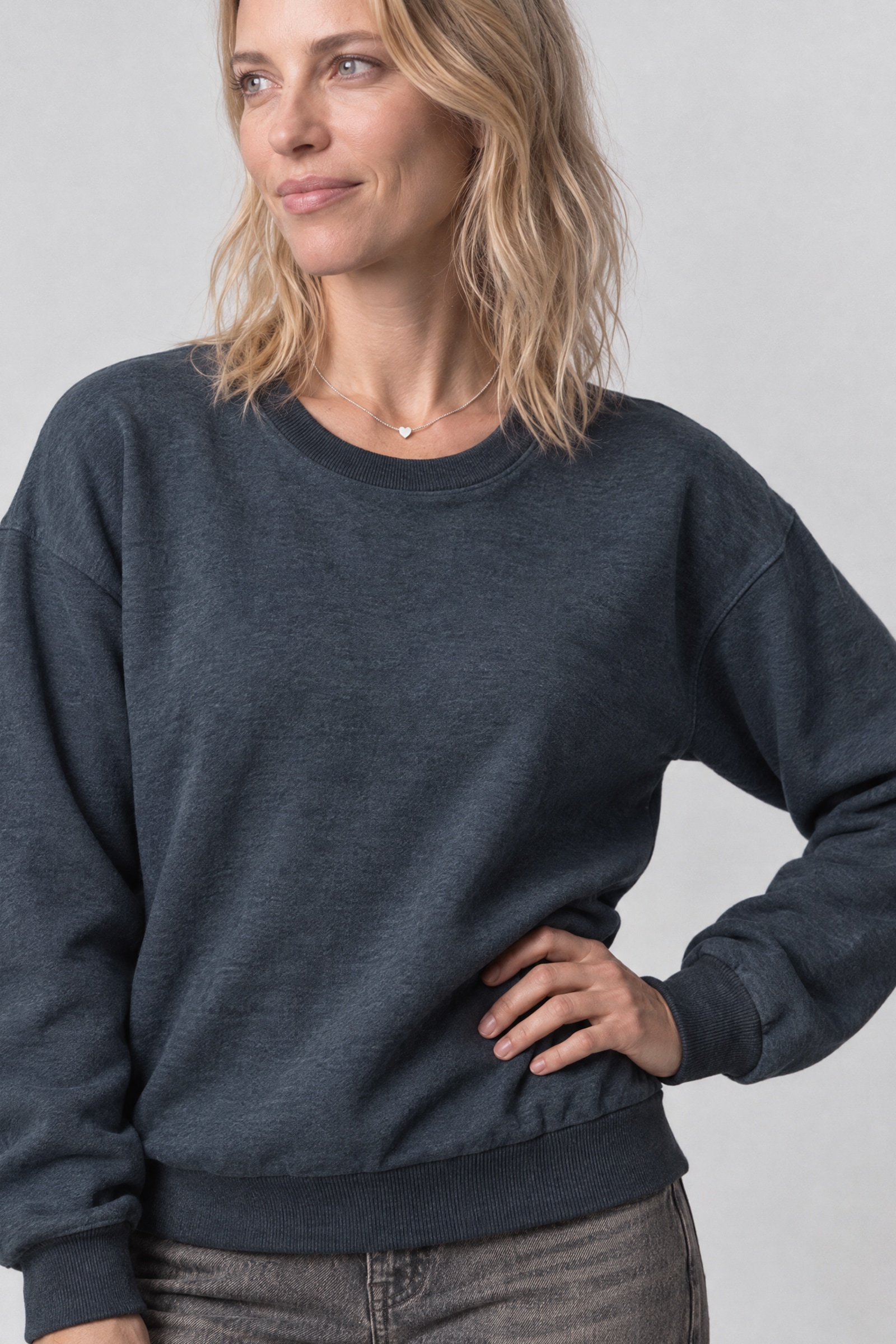 Alife & Kickin Sweatshirt , Rückenprint HI, Rundhals, Rippbündchen, Relaxed Fit, hüftlang
