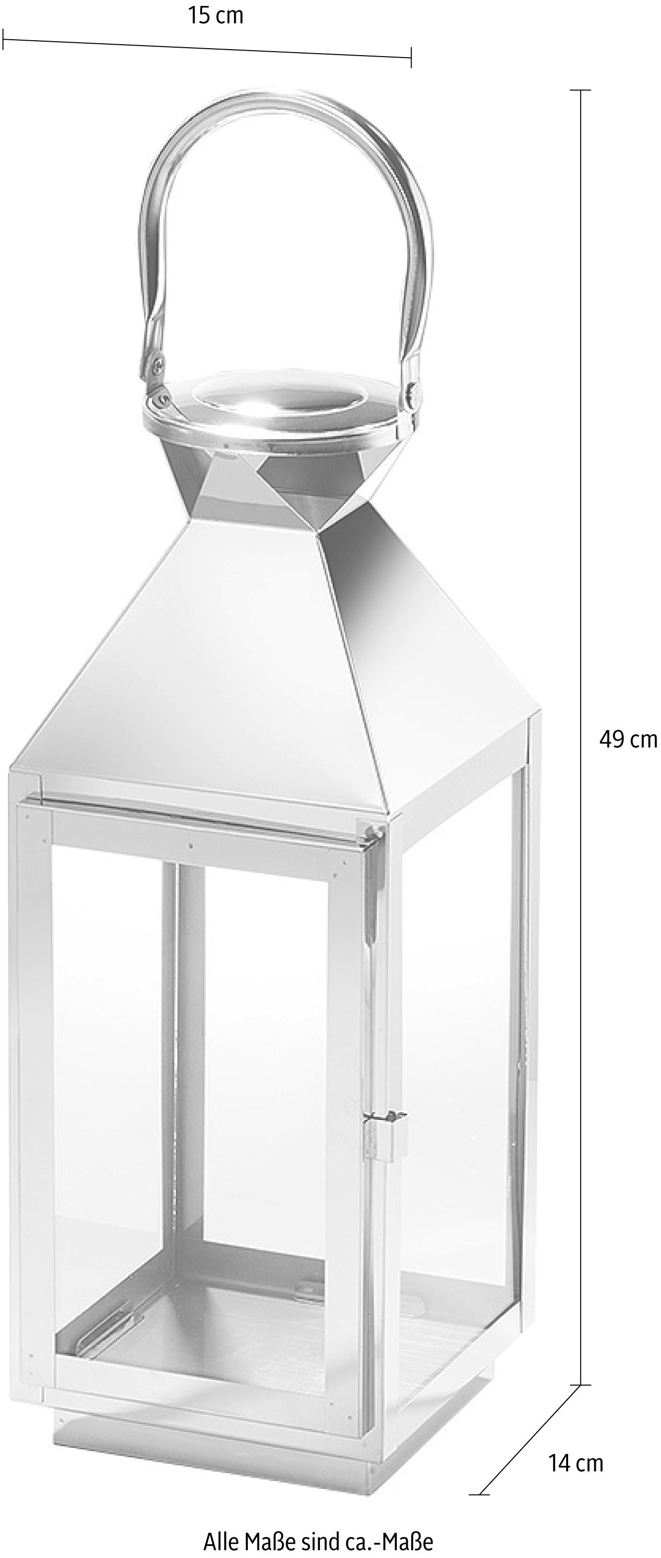 Home affaire Kerzenlaterne »Cannes«, Kerzenhalter cm Raten St.), aus mit (1 auf 49 Henkel Glas, und Höhe bestellen ca. Edelstahl