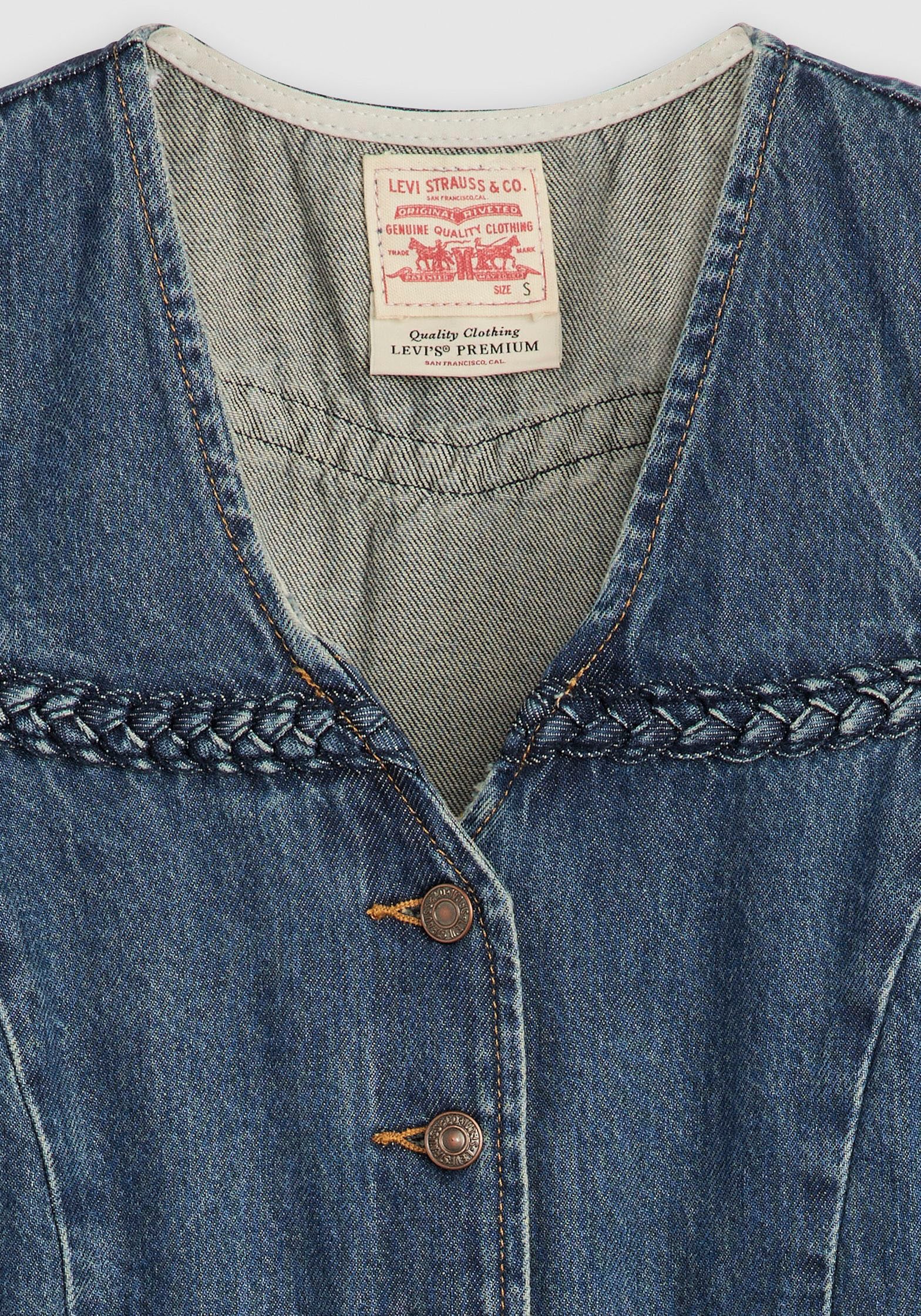 Levi's® Jeansweste »BRAIDED VEST«, mit Ziernähten