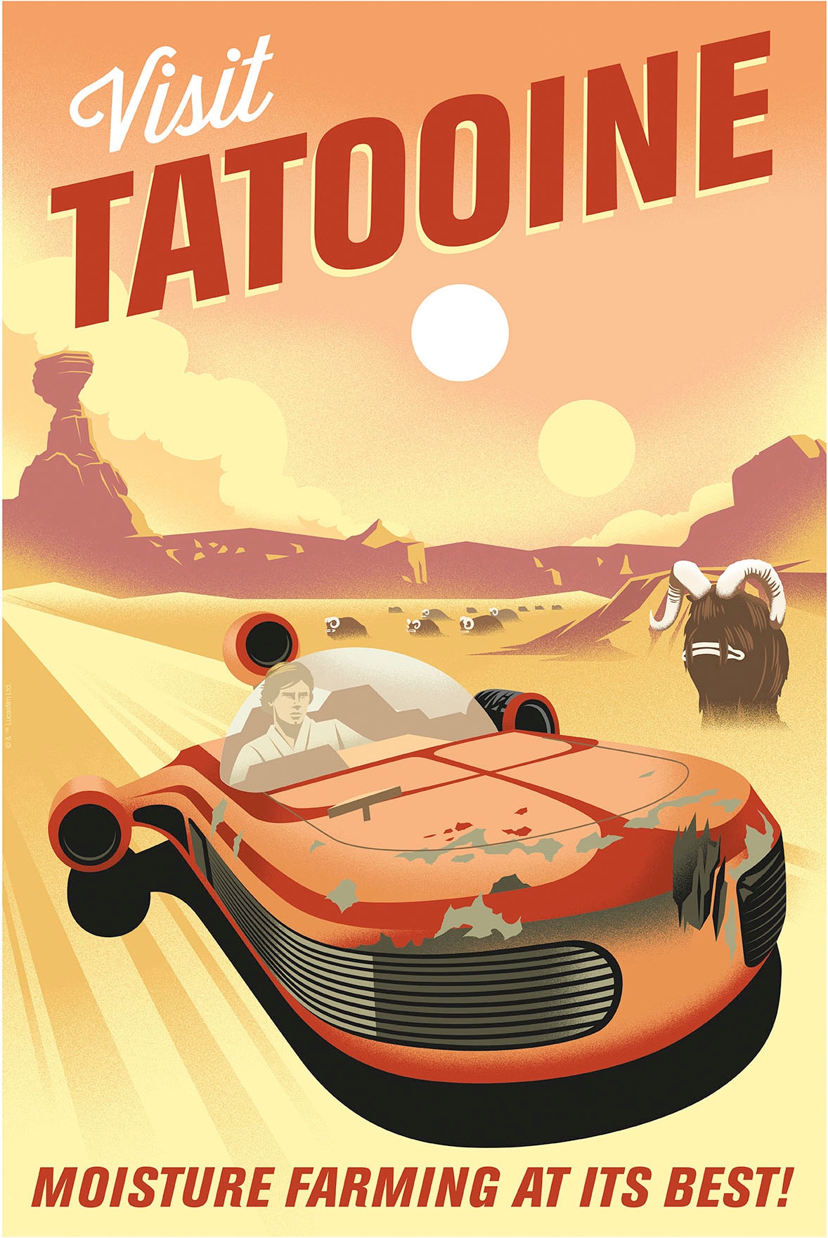 Komar Wandbild »Star Wars Visit Tatooine!«, Disney, (Set, 1 St.), 50 x 70 cm (Breite x Höhe) - Kinderzimmer, Dekoration