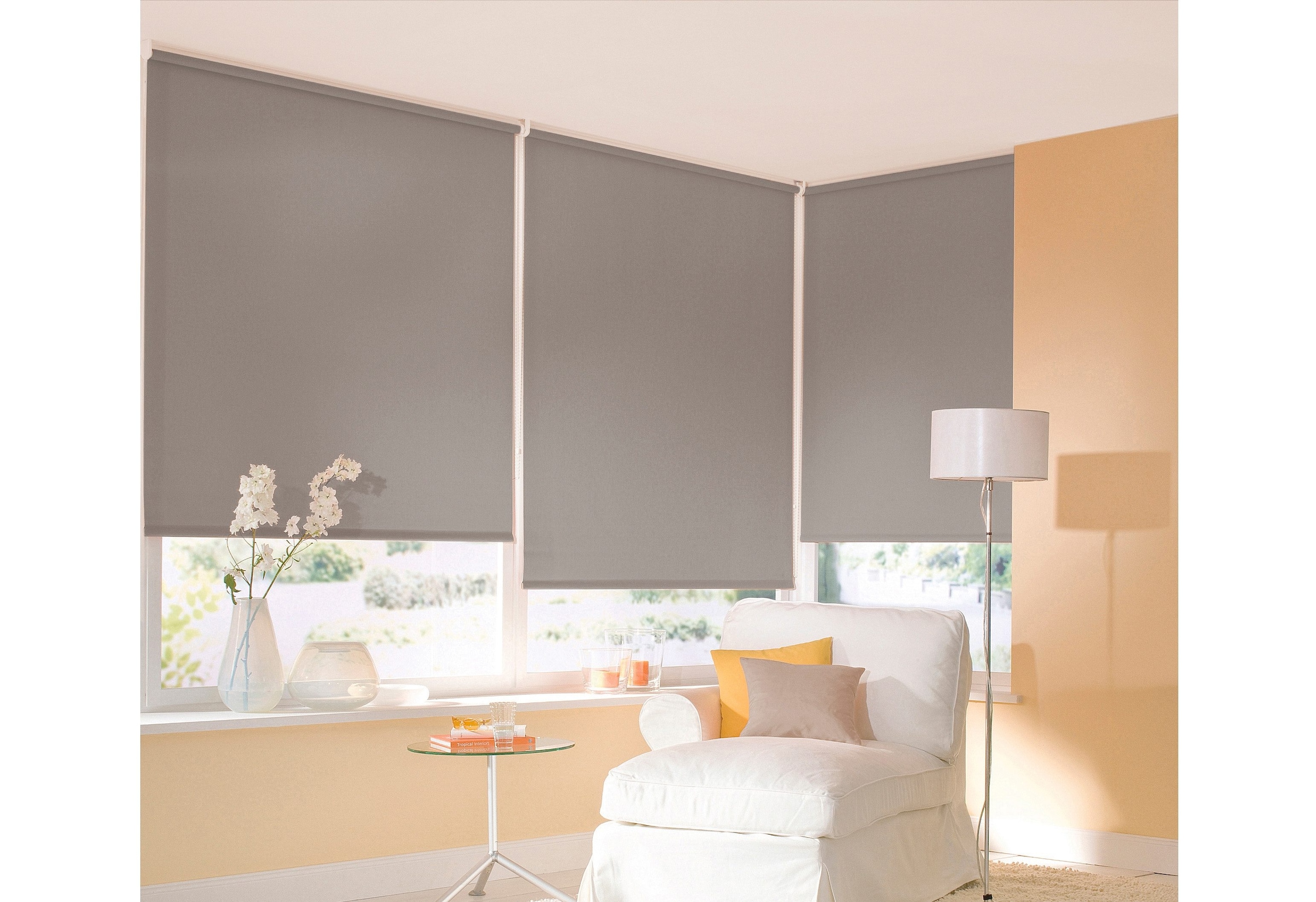 sunlines Seitenzugrollo »Uni« Lichtschutz mit Bohren 1 Stück