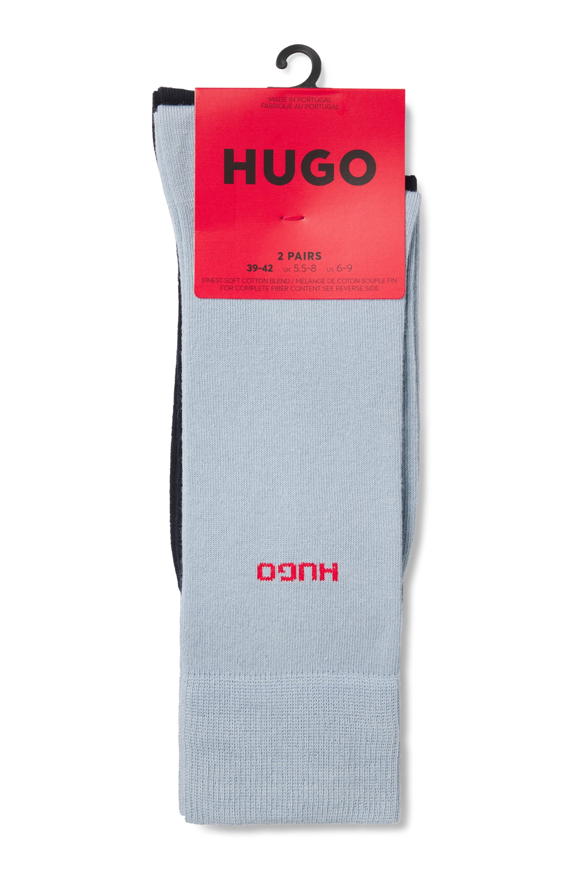HUGO Underwear Businesssocken »2P RS UNI CC«, (Packung, 2 Paar, 2er Pack), mit kontrastfarbenem HUGO Logo-Schriftzug