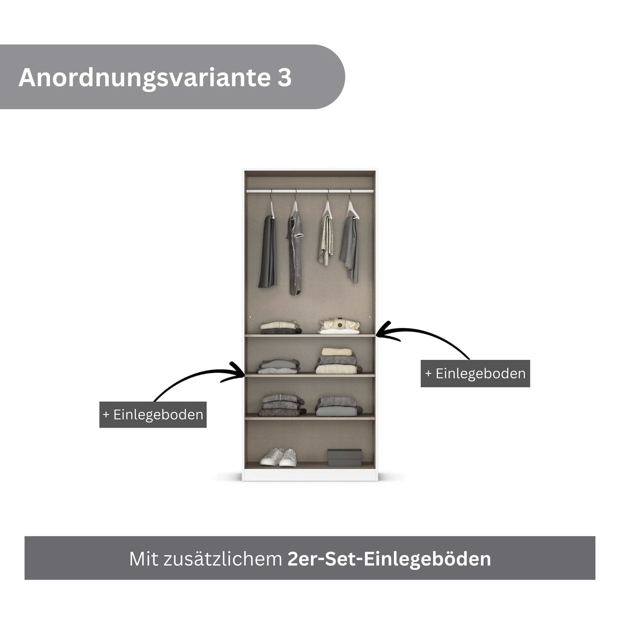 rauch Drehtürenschrank »Kleiderschrank Kleiderschränke Schrank Garderobe AGORDO mit Glasfront«, (in zwei Griff-Farben), durchdachte Innenausstattung, in 6 Breiten und 2 Höhen MADE IN GERMANY