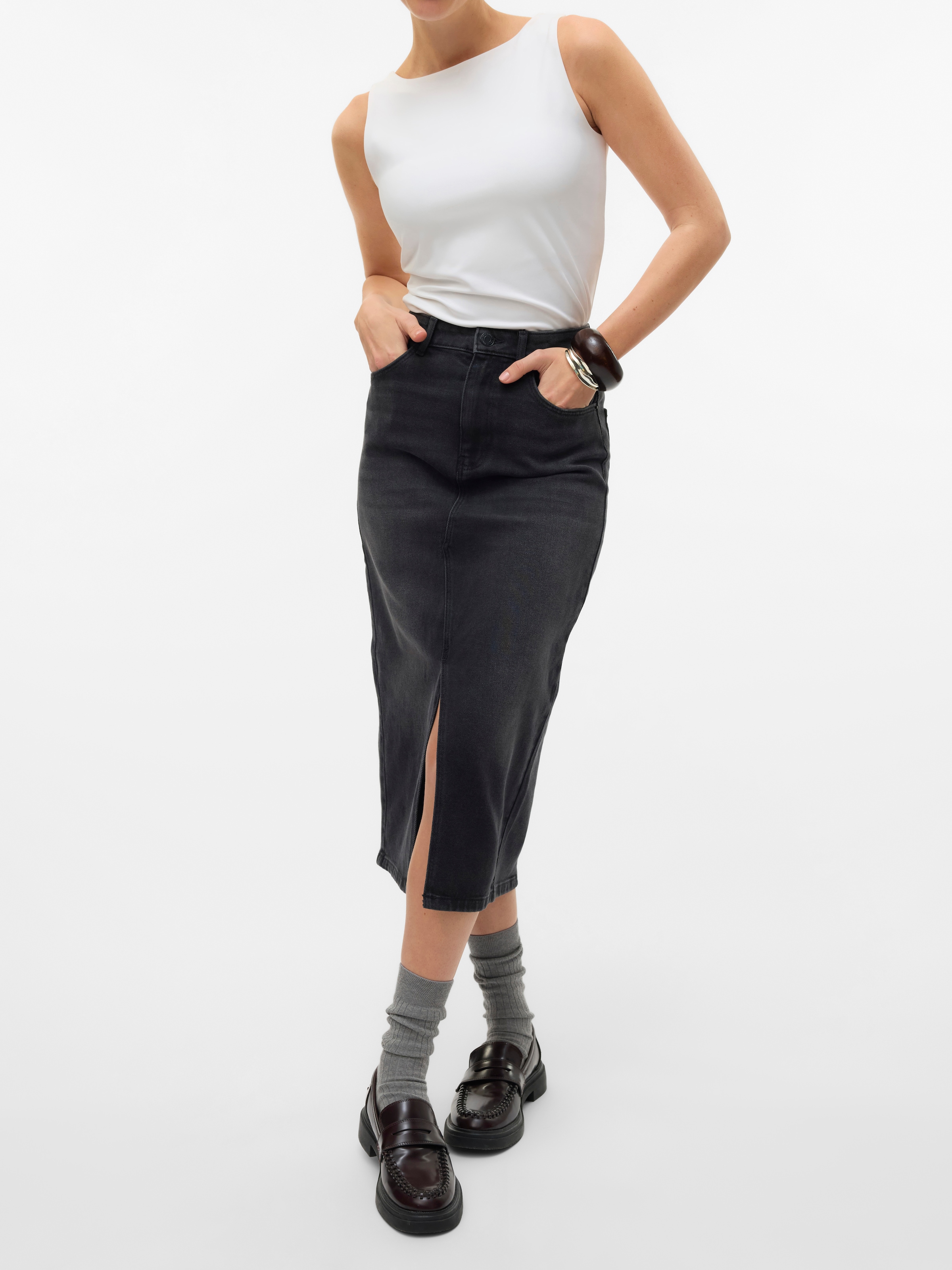 Vero Moda Jeansrock »VMNATALIE HR MIDI DNM SKIRT MIX NOOS«