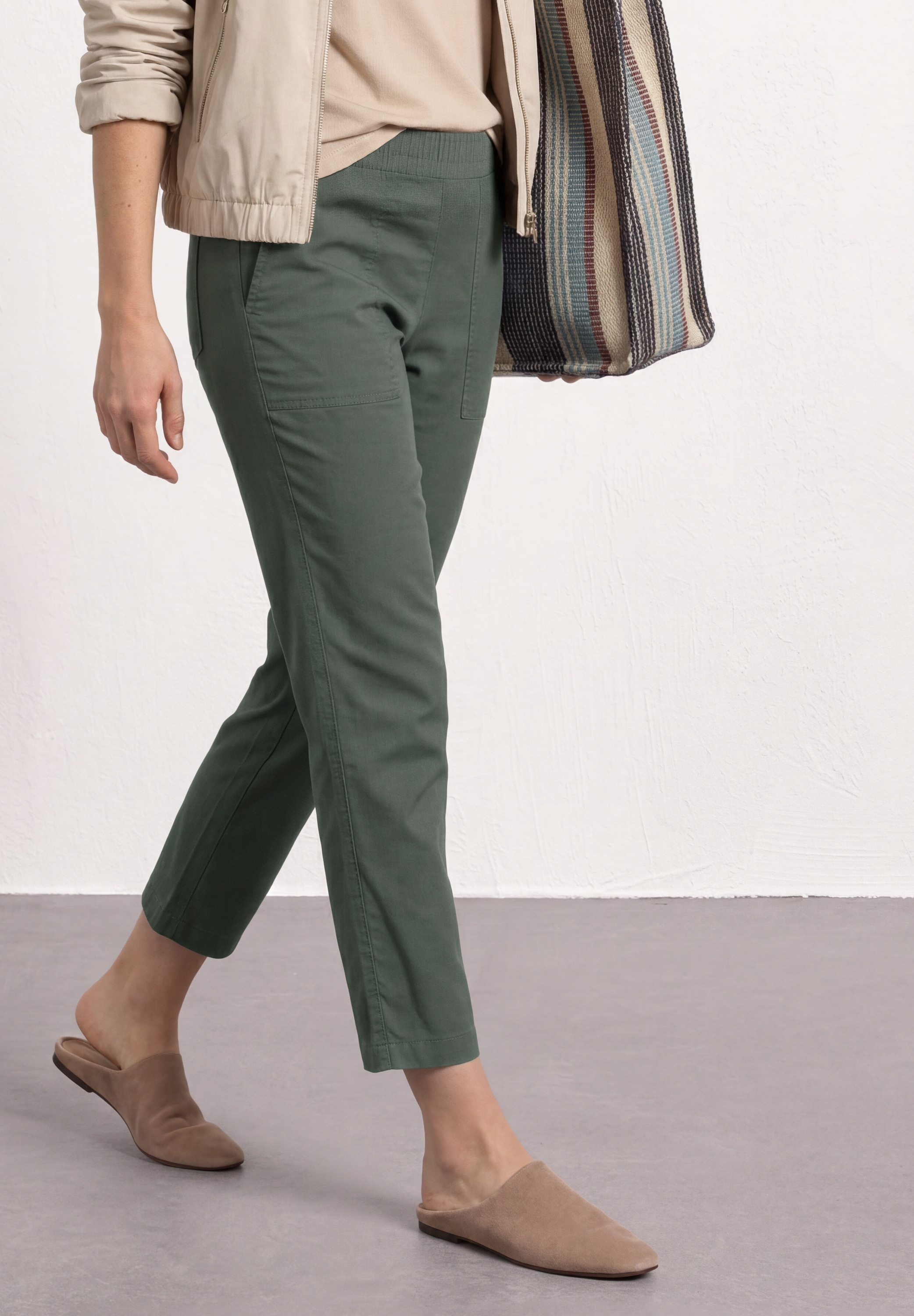 STREET ONE Chinohose  Slim Leg Chino mit Elastikbund