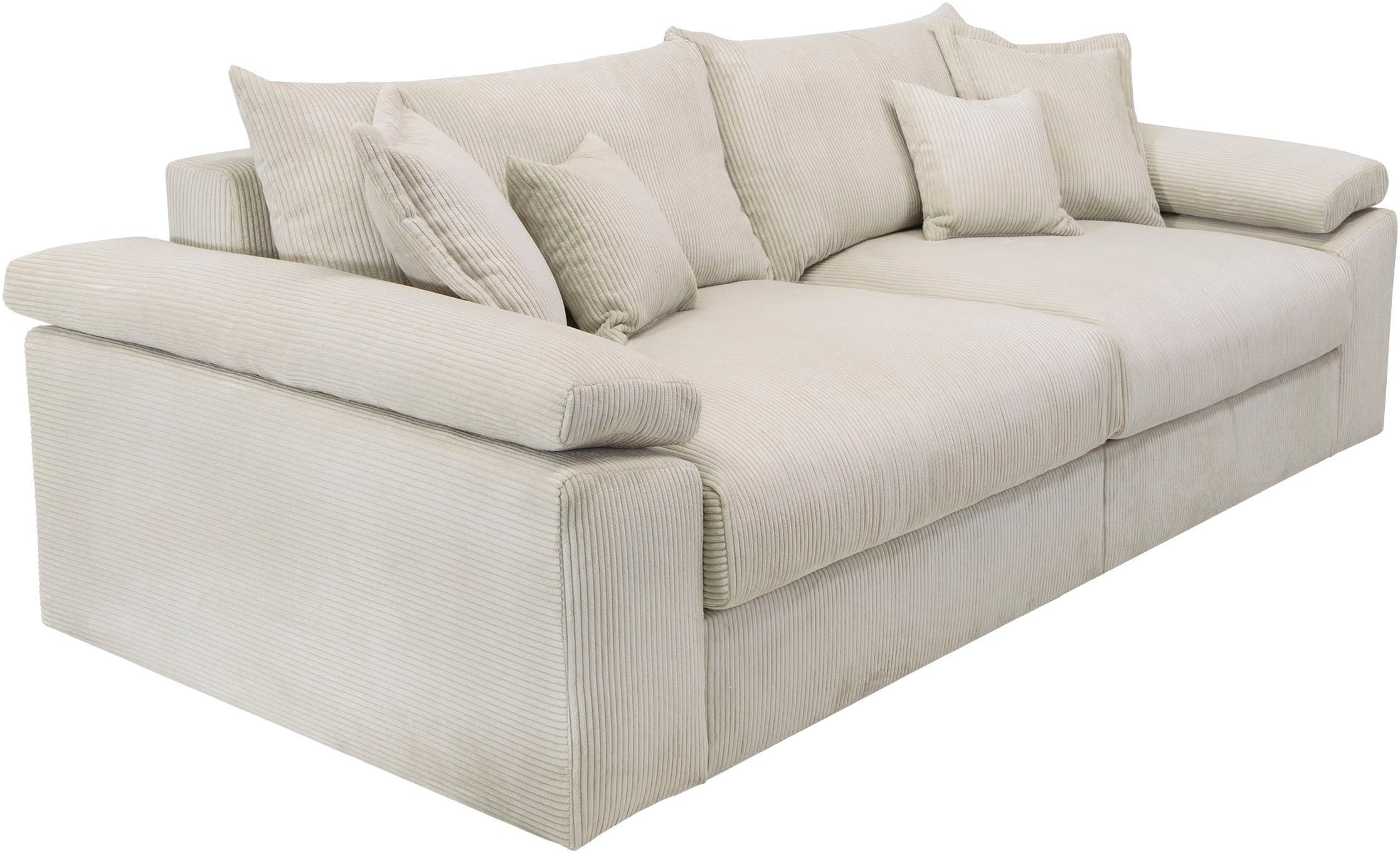 OTTO home »Soft&Cosy XL, B: 246 cm - OTTO. Verlässliche Qualität.« Mega-Sofa, Cord oder Chenille-Struktur, mit Federkern & 4 Zierkissen