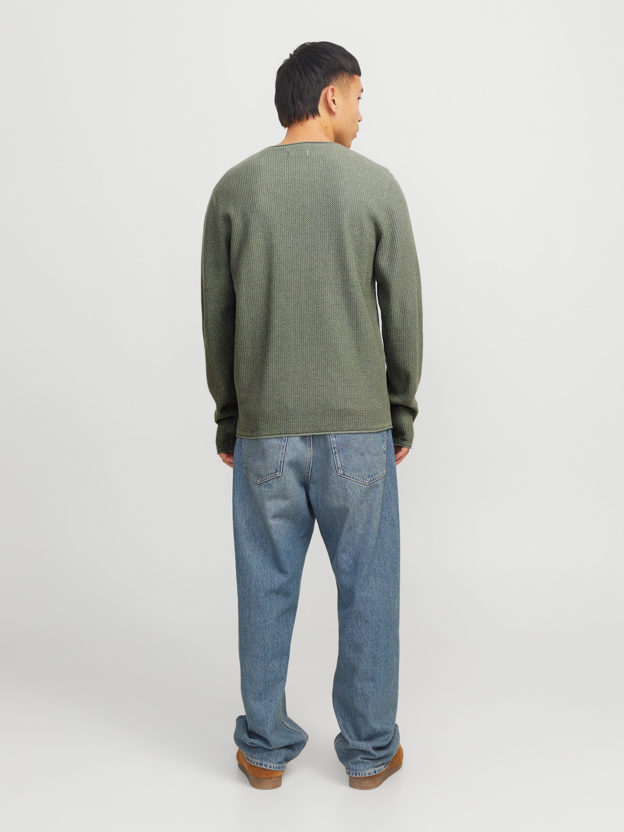 Jack & Jones Rundhalspullover »JJECOOPER KNIT CREW NECK NOOS«, in Strick Optik