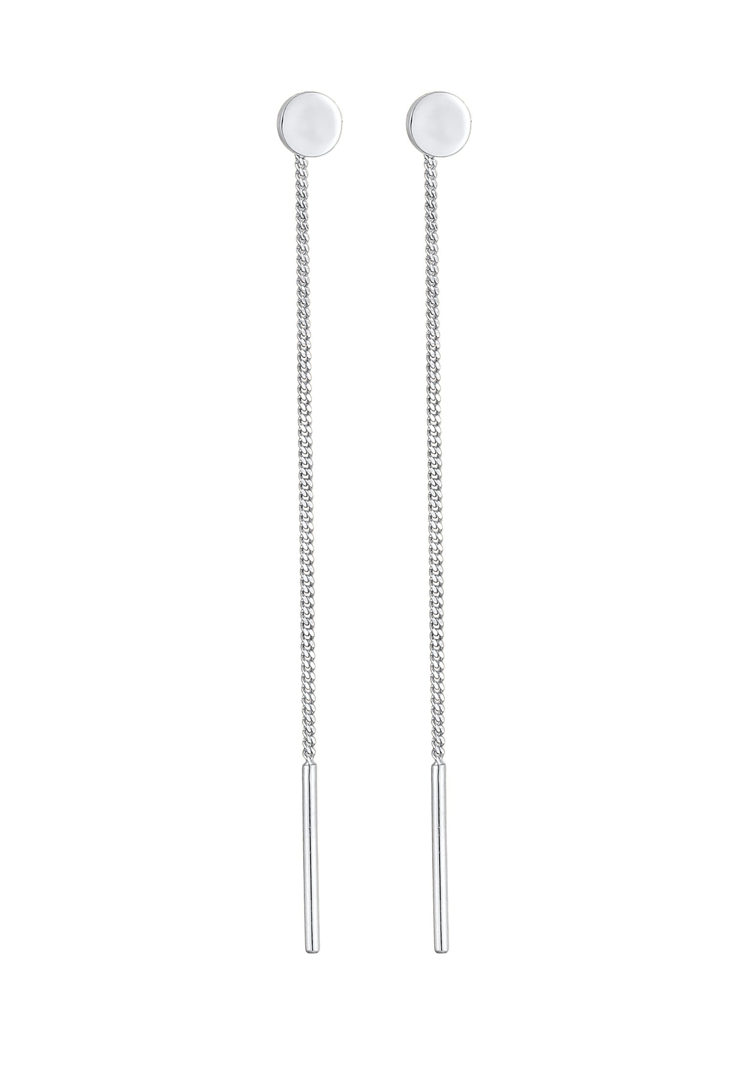 Elli Paar Ohrhänger »Ohrringe Plättchen Minimal Basic Durchziehen 925 Silber«