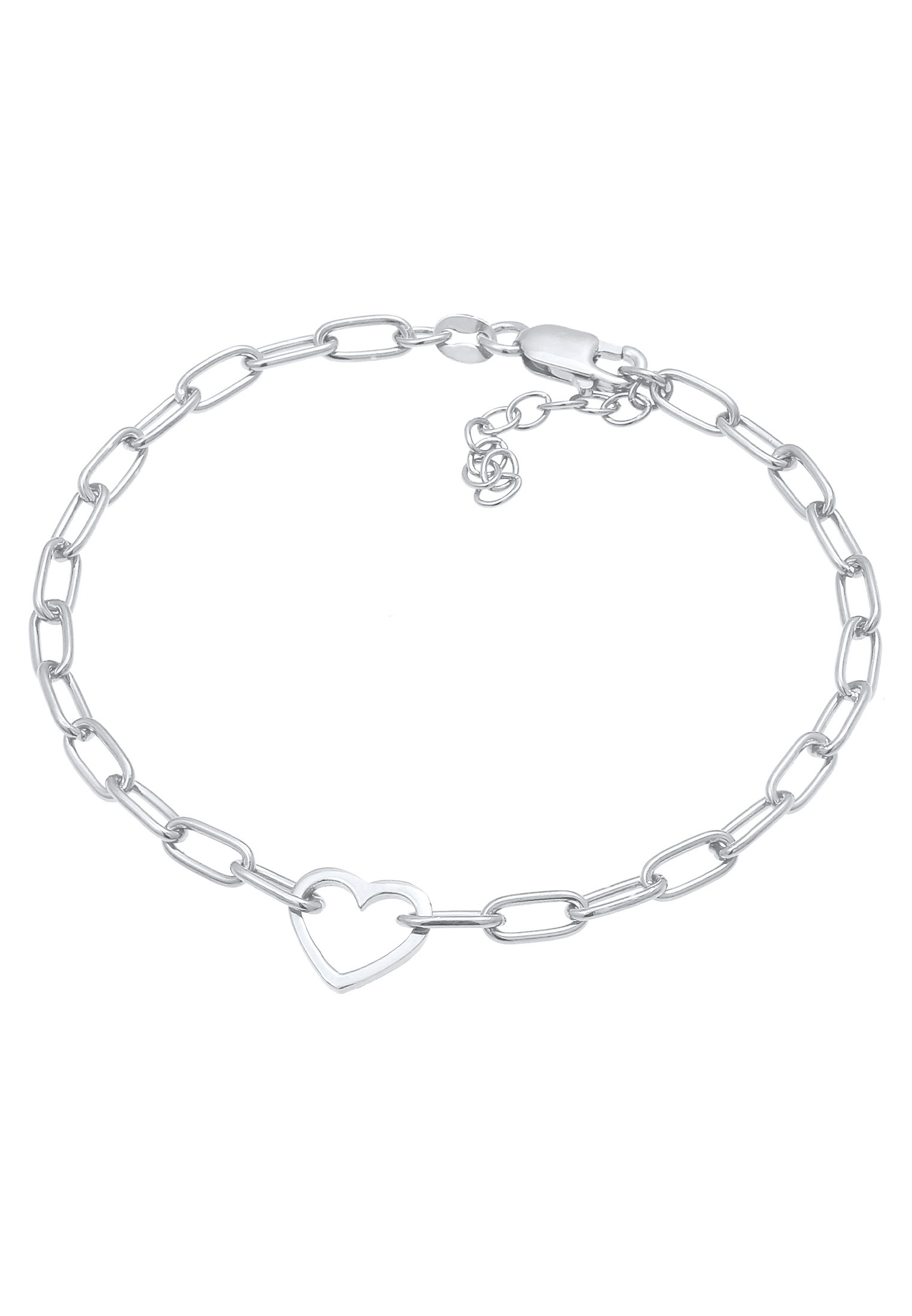 Elli Armkette »Armband Herz Glieder Oval Trend 925 Silber«