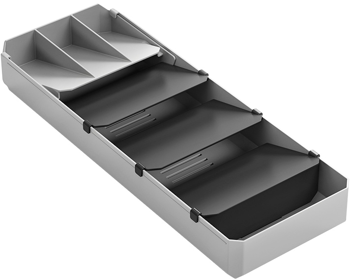 Metaltex Schubladeneinsatz, (2 St.), ausziehbar, für bis zu 90 Besteckteile