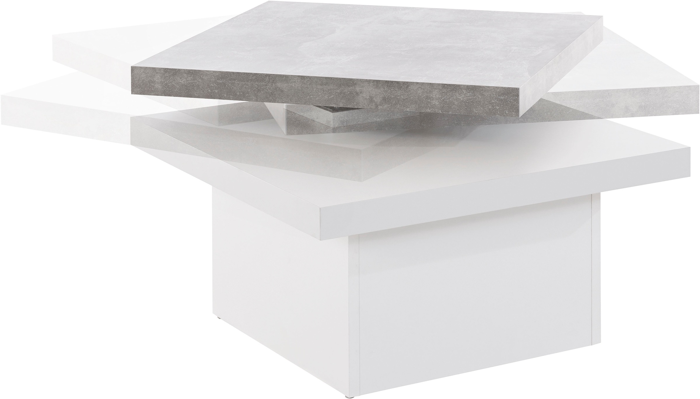PRO Line Couchtisch, aus Holz, mit Funktion, 2 Tischplatten, 1 Tischplatte drehbar