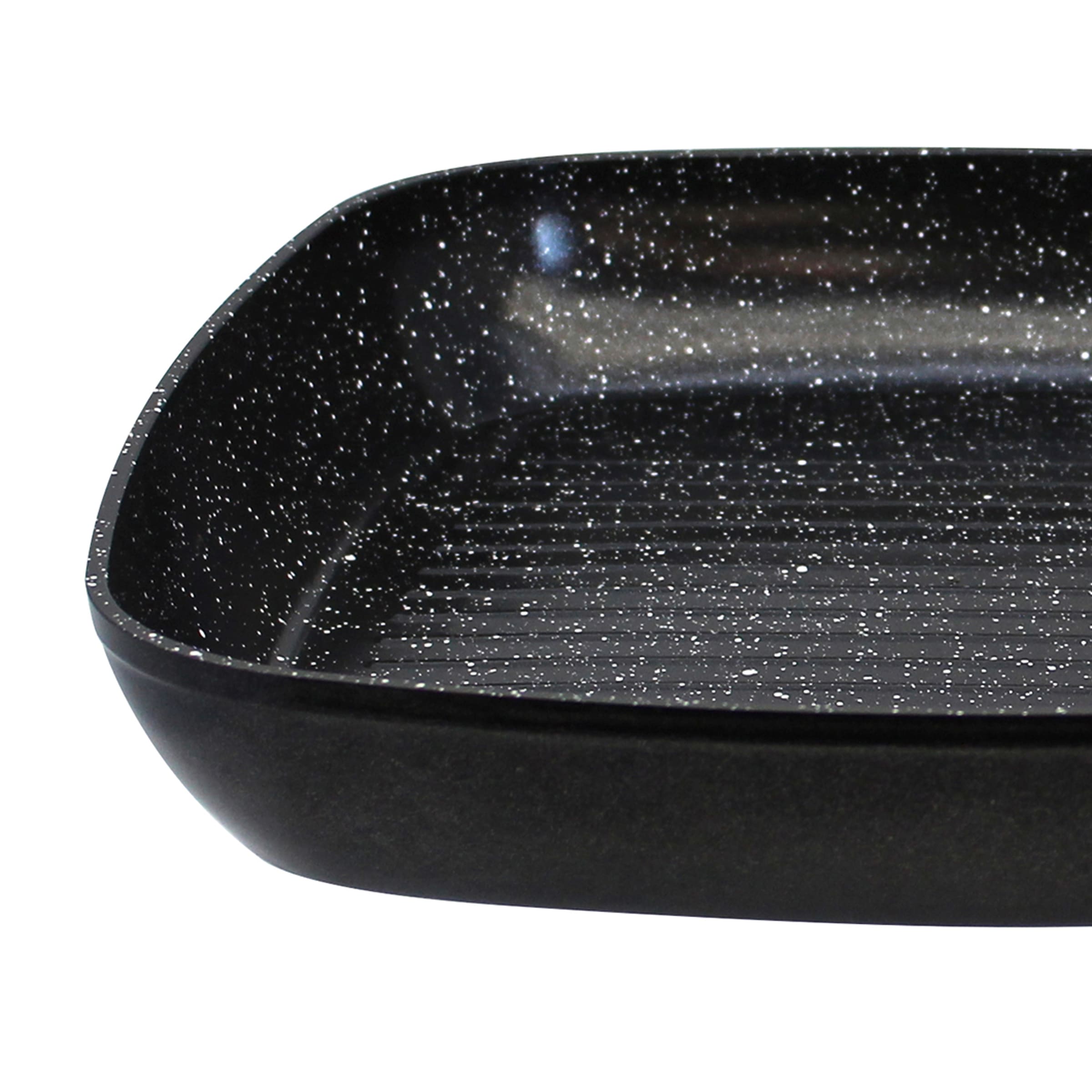 Elo Pfannen-Set »Pure Belugo« Aluminium Set, je 1 Bratpfanne Ø 20/24 cm, 1 Grillpfanne 28x28 cm, 1 Servierzange, 4 Stk. tlg. keramische Beschichtung, Induktion