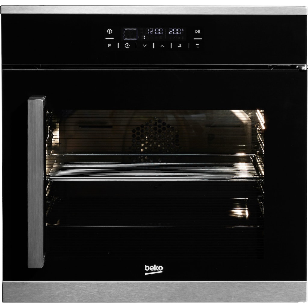 BEKO Backofen »BIM25400XR«, BIM25400XR, mit 1-fach-Teleskopauszug, mit Pizzastufe