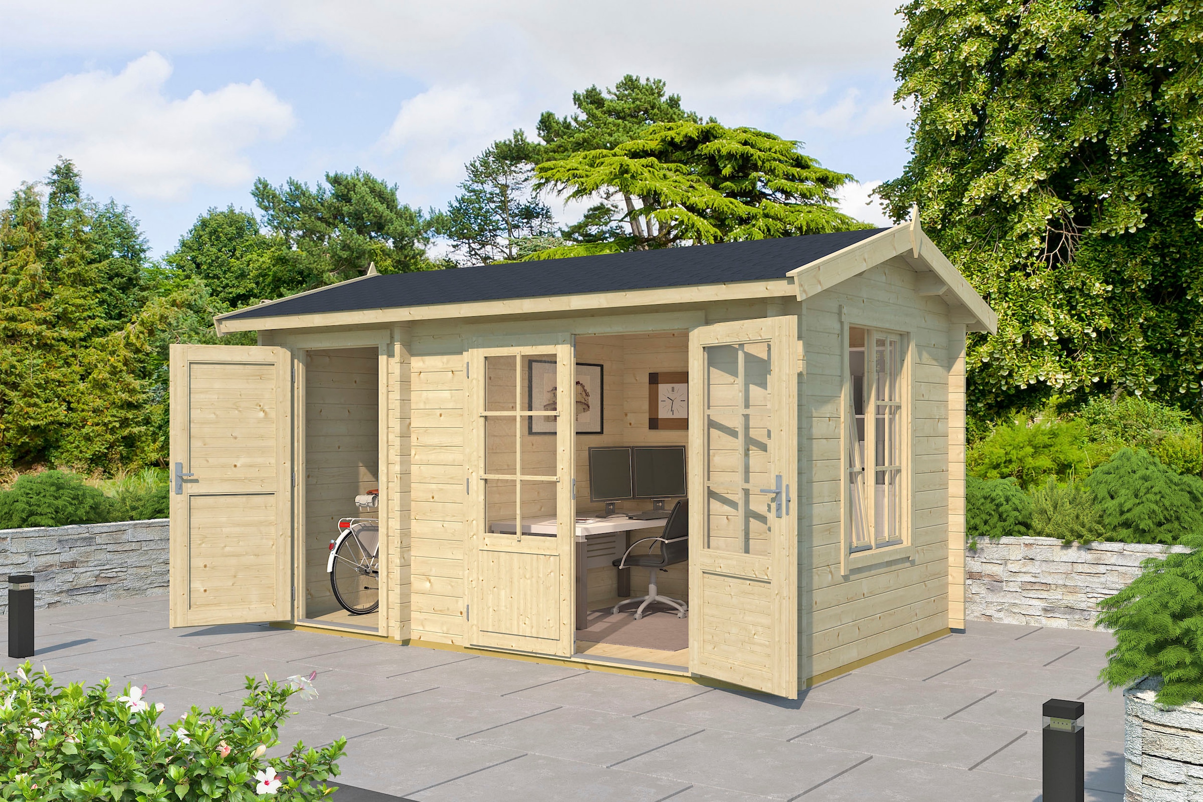 LASITA MAJA Gartenhaus »WREXHAM«, (Set, inkl. Fussbodenbretter zum verlegen)