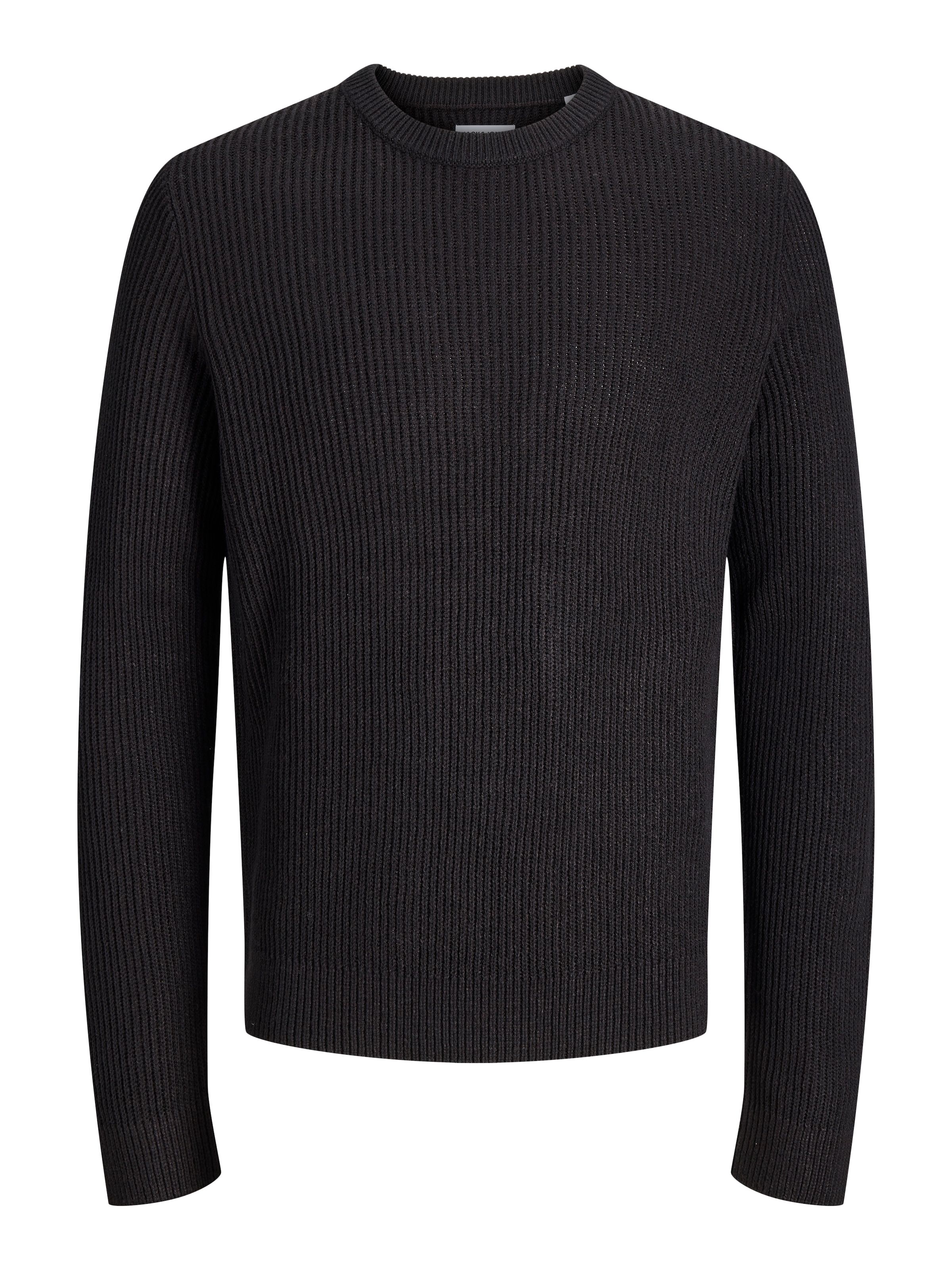 Jack & Jones Rundhalspullover »JJPANNEL KNIT CREW NECK AW26« Materialmix, regular fit