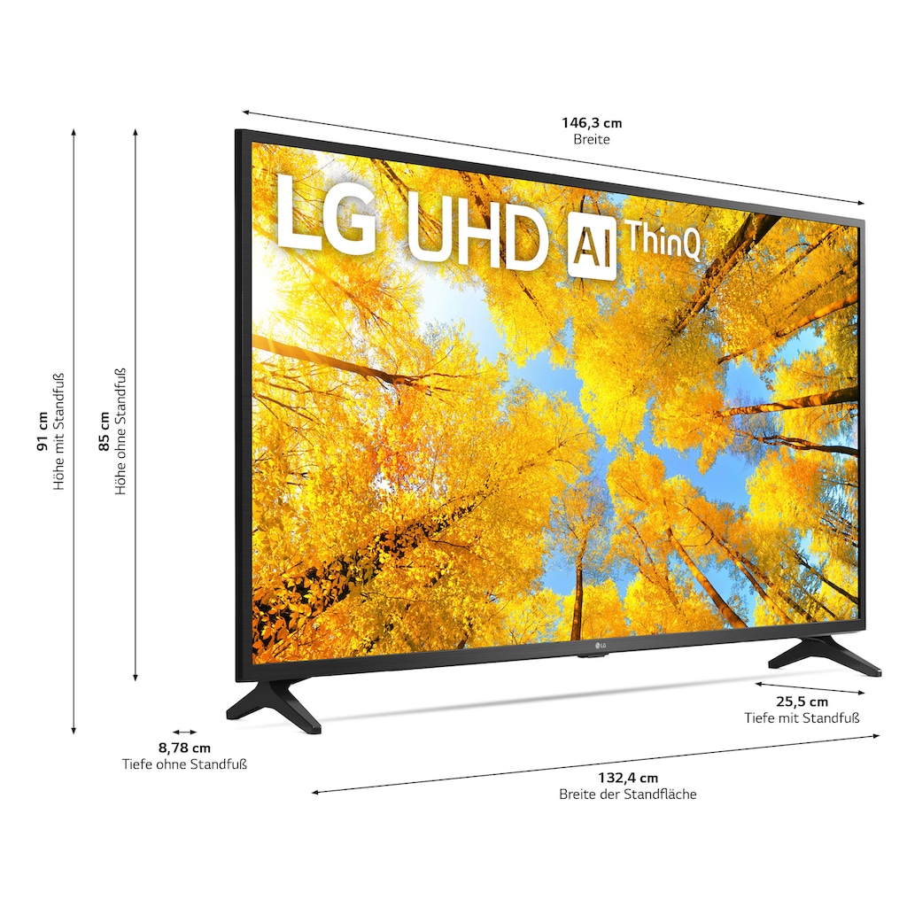 LG LED-Fernseher »65UQ75009LF«, 164 cm/65 Zoll, 4K Ultra HD, Smart-TV, α5 Gen5 4K AI-Prozessor, Direct LED, HDR10 Pro und HLG, Sprachassistenten