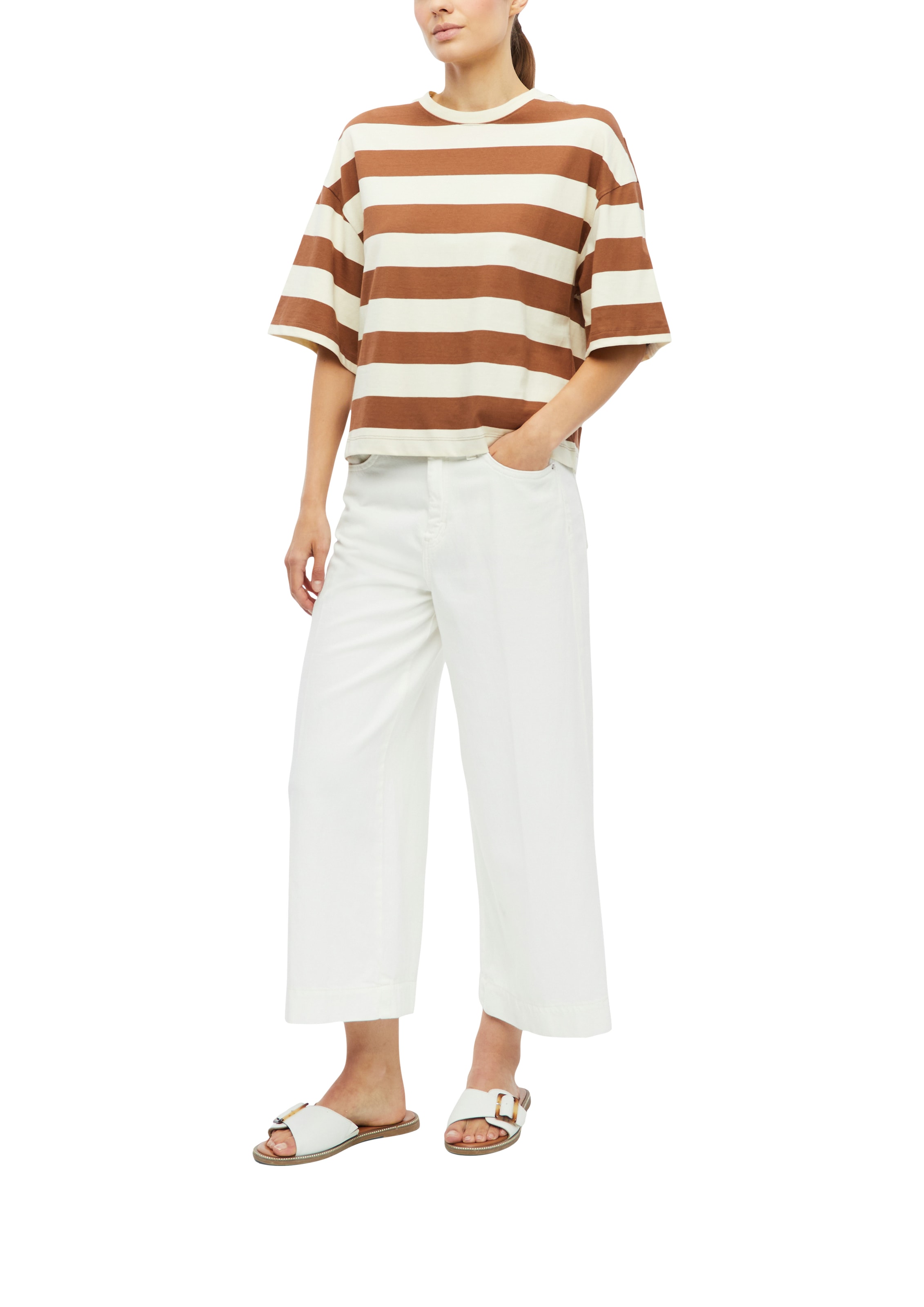 s.Oliver Kurzarmshirt Gestreiftes Sommershirt / Oversize und kurz