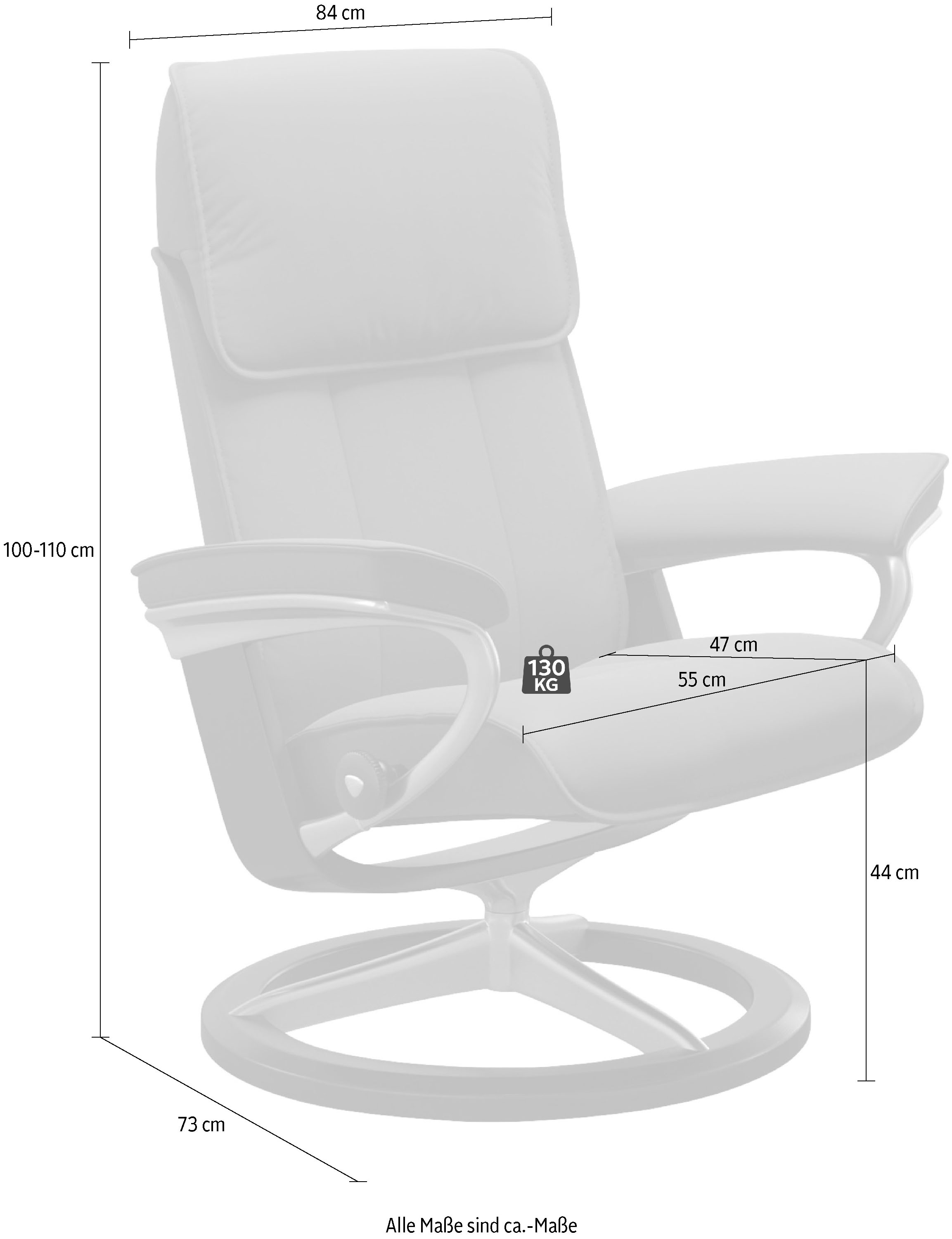 Stressless® Relaxsessel »Admiral«, mit Signature Base, Größe M & L, Gestell Eiche
