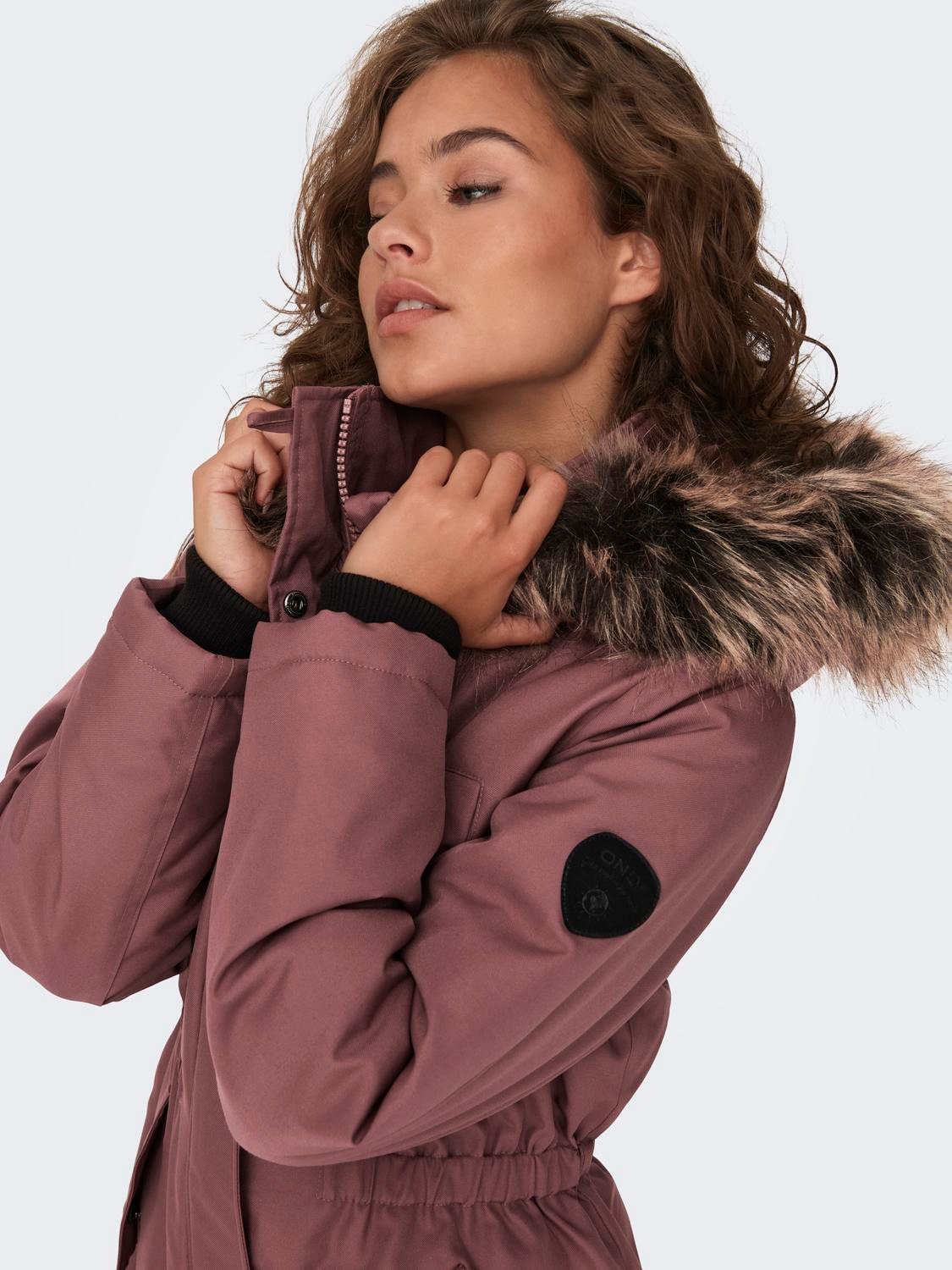 ONLY Parka »ONLIRIS FUR WINTER PARKA LIFE CC OTW«, mit Kapuze, mit verdeckter Knopfleiste