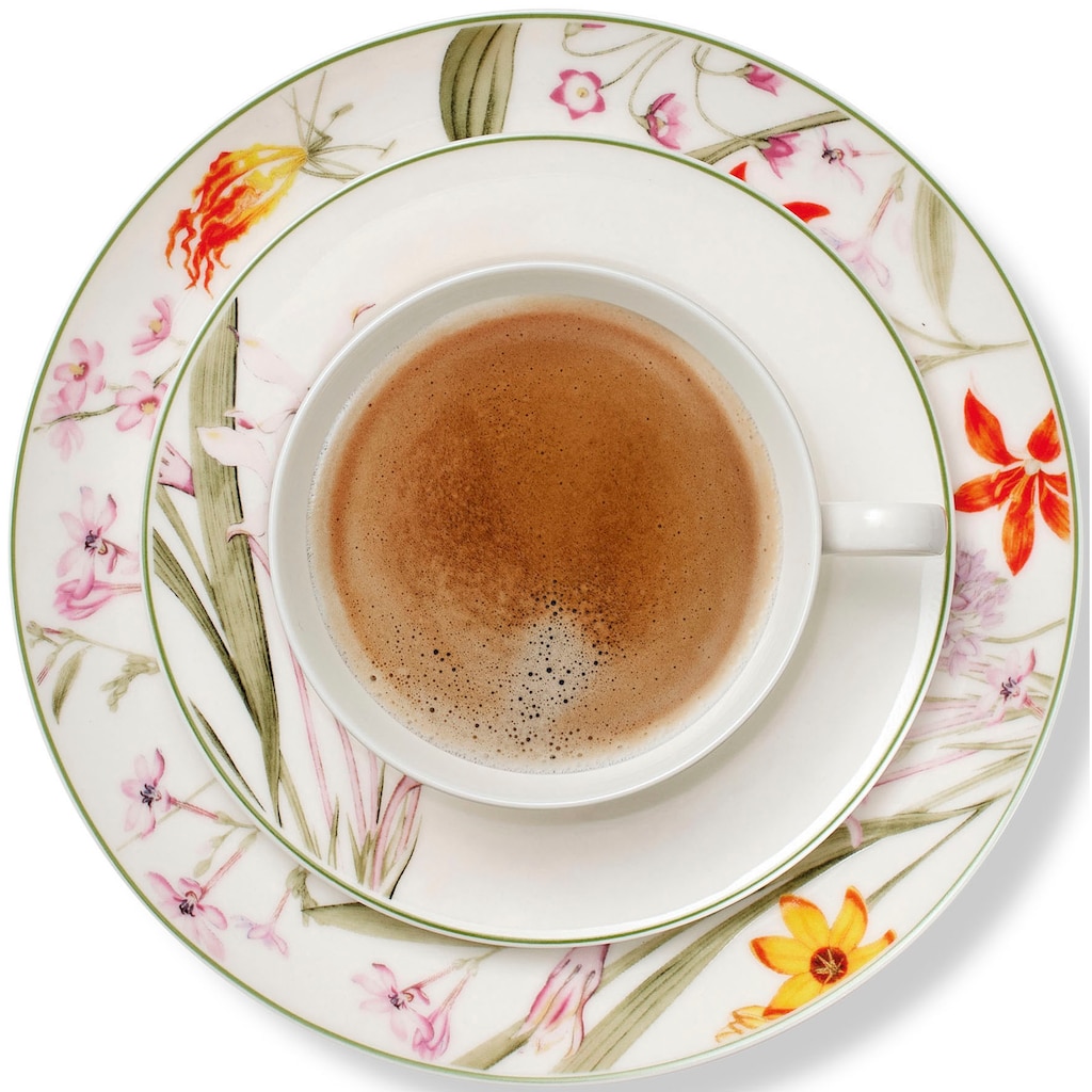 Ritzenhoff & Breker Kaffeeservice »Flora«, (Set, 18 tlg.), Geschirr-Set, Blüten/Blättermotiv