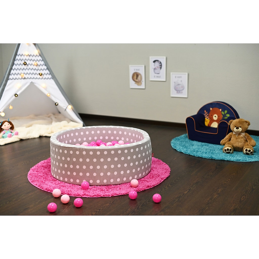 Knorrtoys® Bällebad »Soft, Grey White Dots«, mit 300 Bällen soft pink; Made in Europe