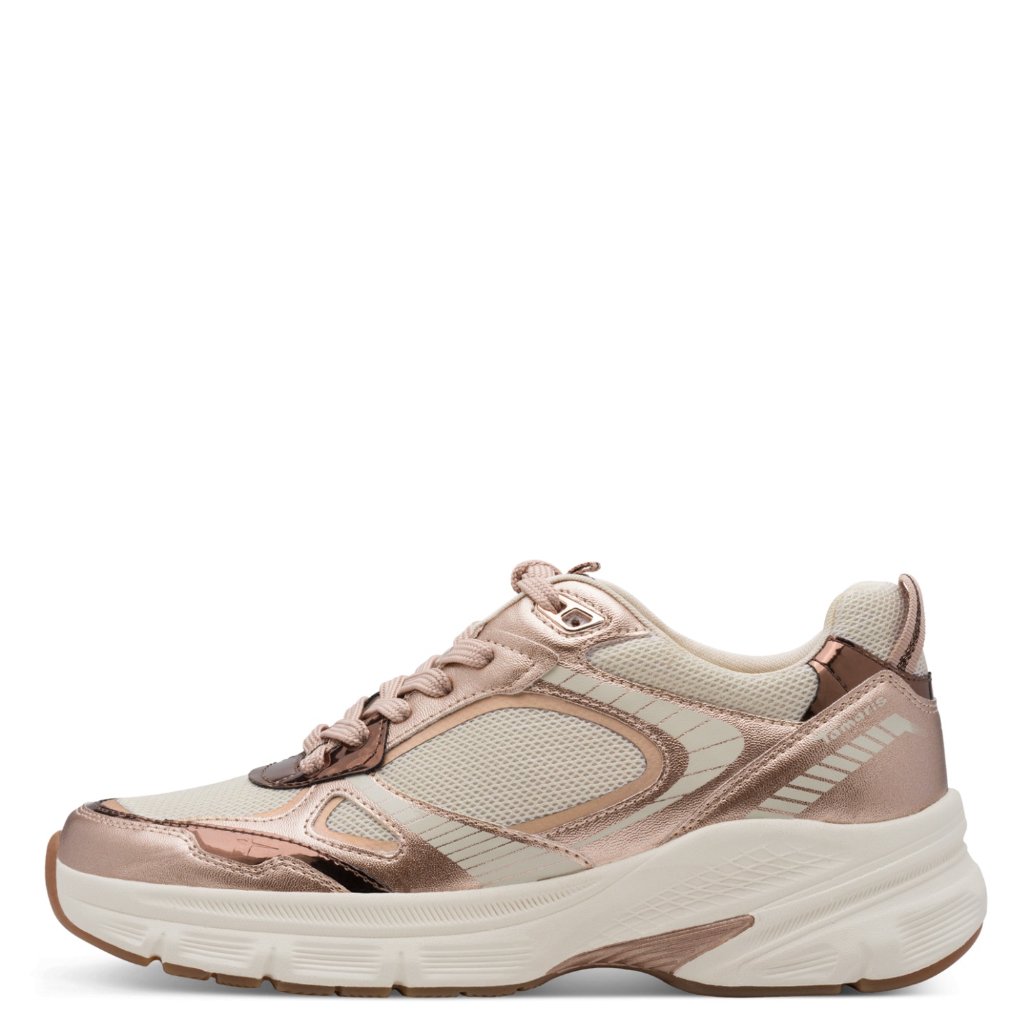 Tamaris Plateausneaker  , Freizeitschuh, Halbschuh, Schnürschuh mit Besätzen in Metallic-Optik
