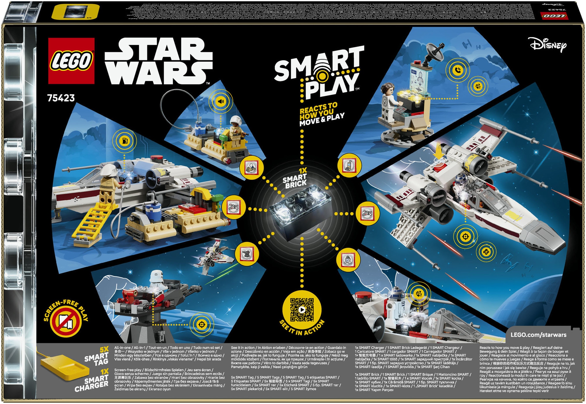 LEGO® Konstruktionsspielsteine »SMART Play: Lukes Rot Fünf X-Wing (75423), LEGO Star Wars™« inklusive SMART Brick; mit Licht- und Soundeffekten