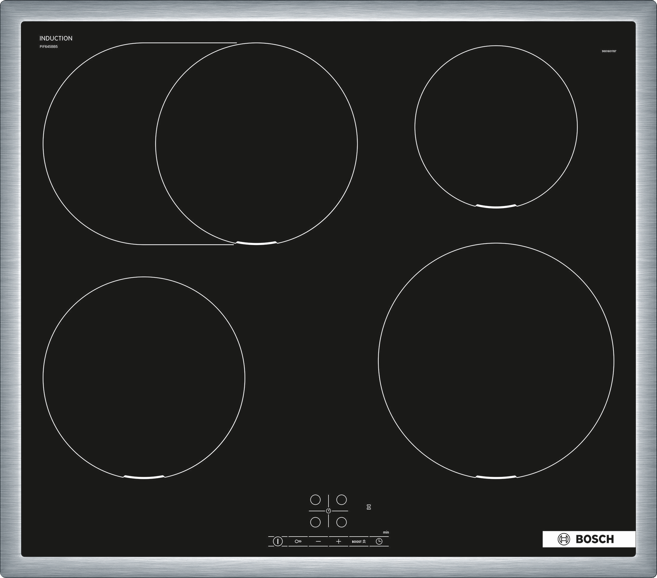 BOSCH Induktions-Kochfeld "PIF645BB5E" Touch select-Funktion für Bedienung per Fingerdruck