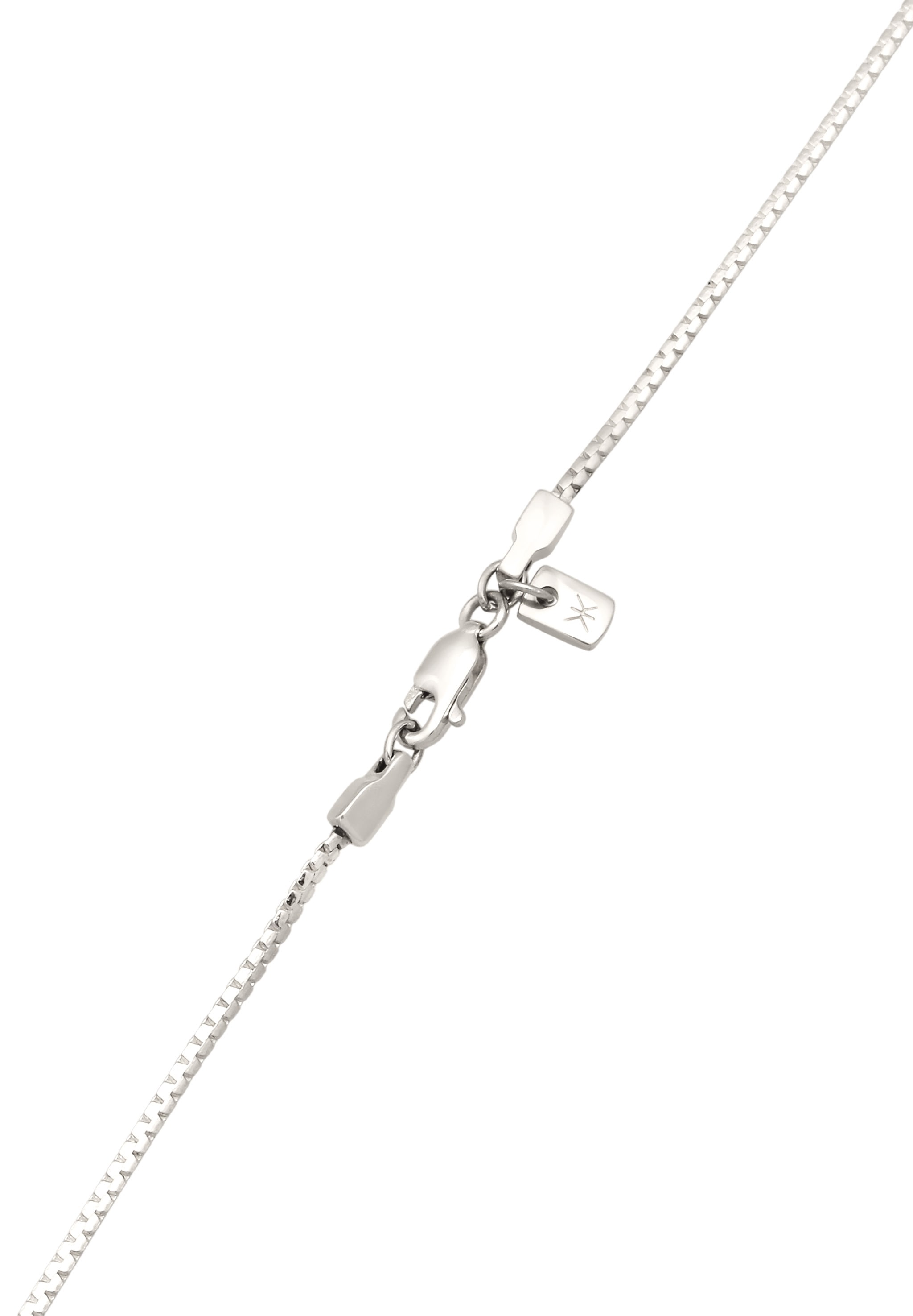 Kuzzoi Kette mit Anhänger »Halskette Anhänger Quadrat Tigerauge Braun 925 Sterling Silber«