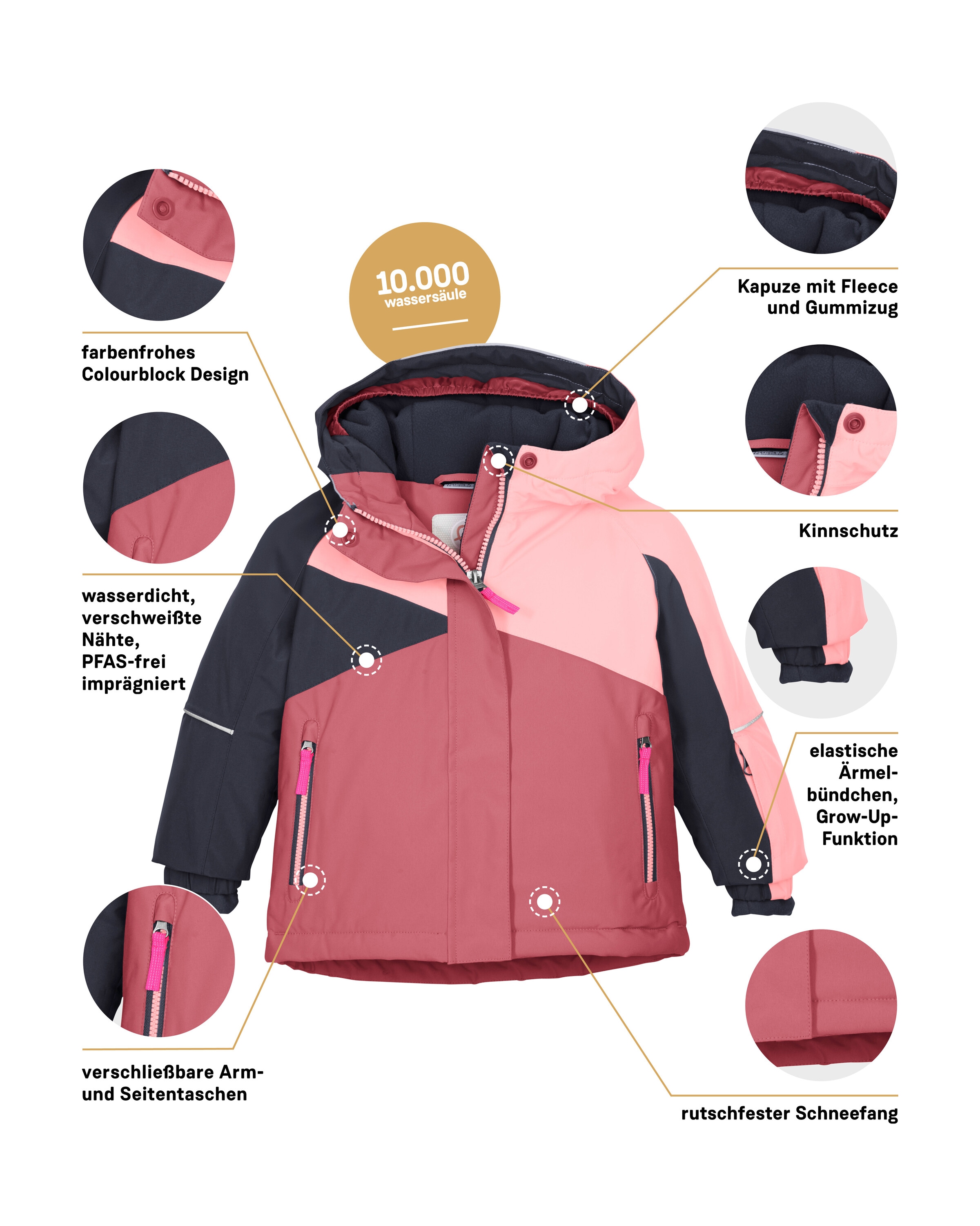 first instinct by killtec Skijacke »FISW 41 MNS SKI JCKT« Wind- und wasserdicht, verlängerbare Ärmel, Schneefang