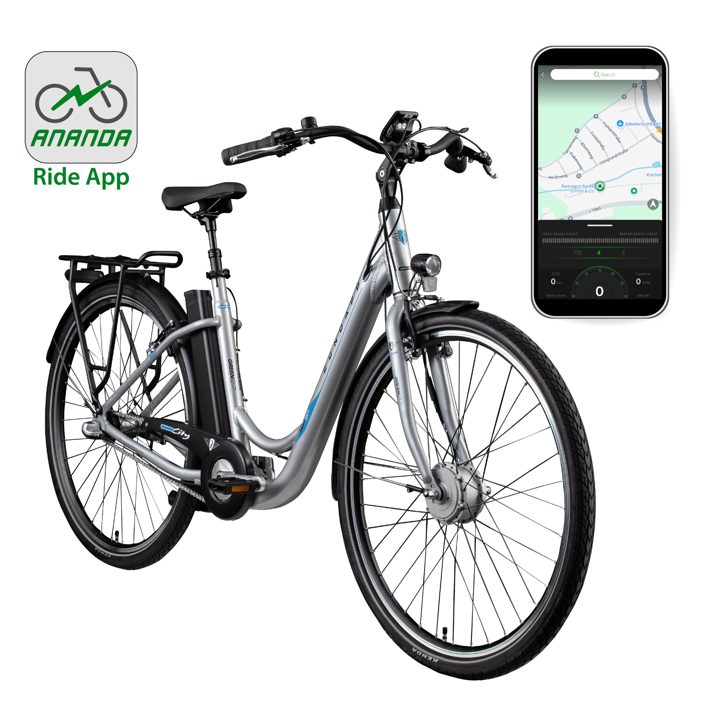 Zündapp »Green 2.7« 3 Gang Nabenschaltung Frontmotor 250 W Pedelec, Elektrofahrrad für Damen u. Herren