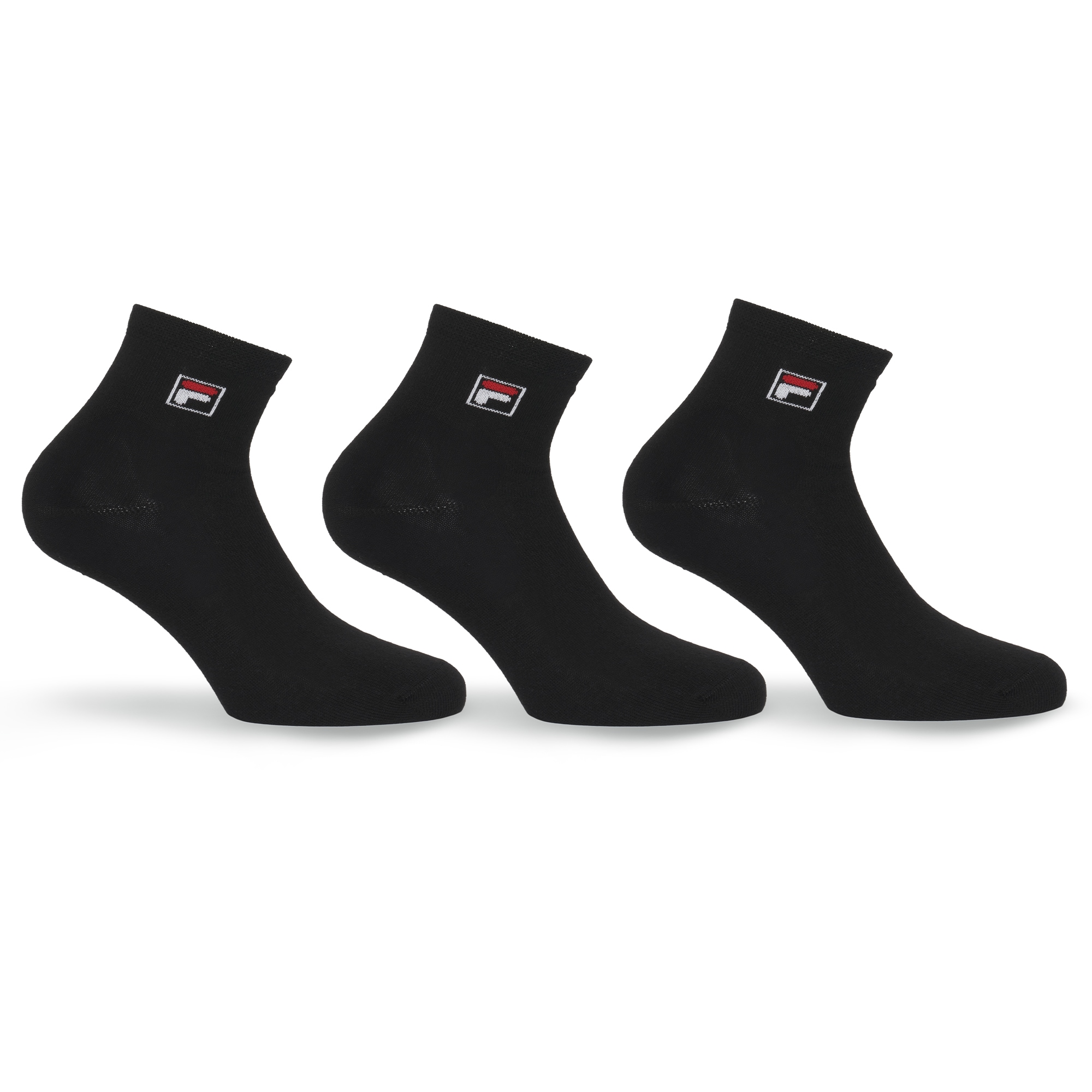 Fila Kurzsocken »UNISEX QUARTER PLAIN SOCKS« 3 Stk. tlg. mit eingestrickem Logo