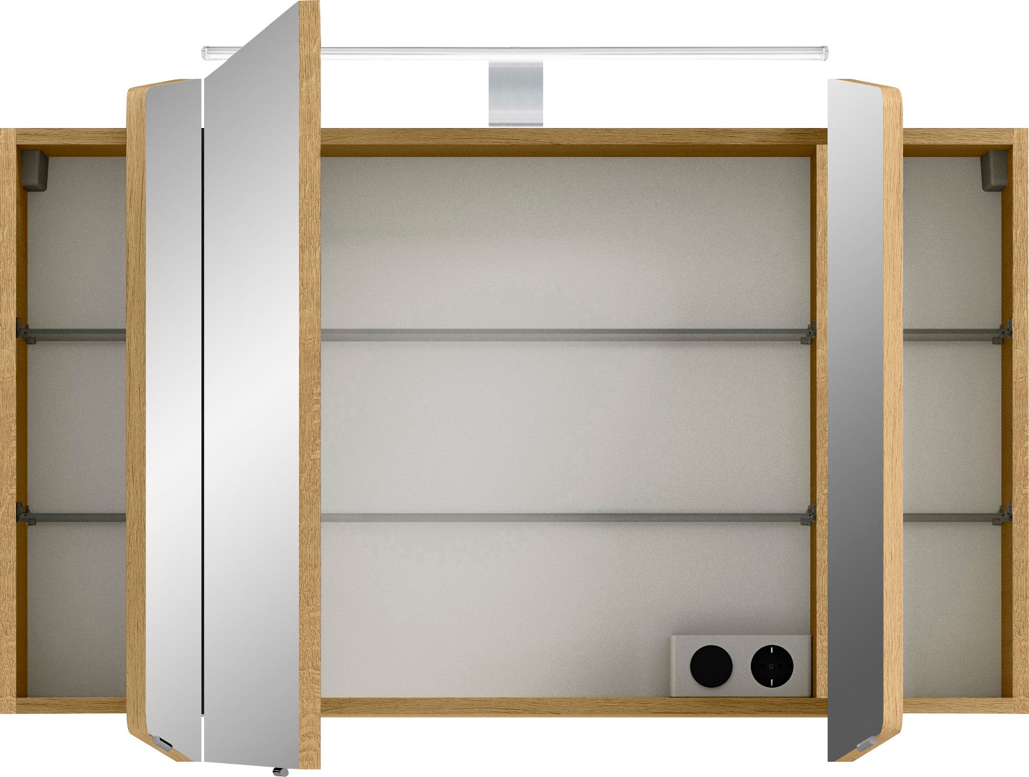 Saphir Badezimmer-Set »Cassca Sprint 4-teilig Mineralmarmor-Waschtisch mit LED-Spiegelschrank«, (5 St.), Midischrank, Unterschrank, inkl. Türdämpfer, 5 Türen, 5 Schubladen