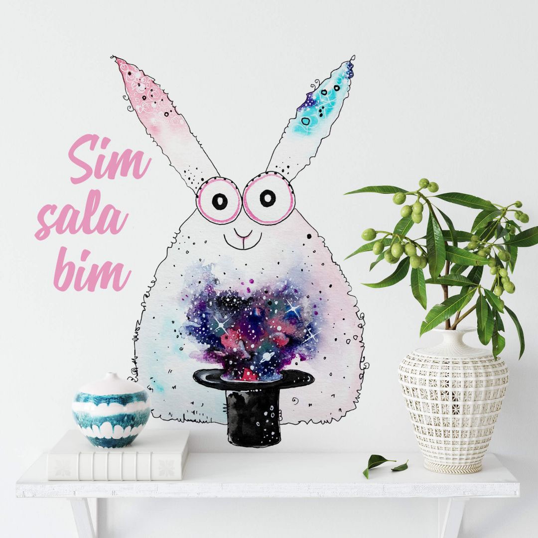 bestellen Sim auf Wandtattoo »Magisch Raten Sala Bim«, Wall-Art Kaninchen St.) (1