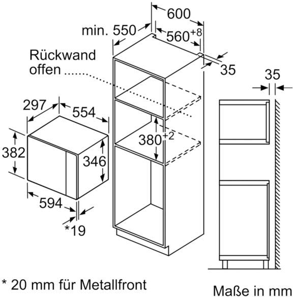 SIEMENS Einbau-Mikrowelle »BF525LMS0«, Mikrowelle, 800 W