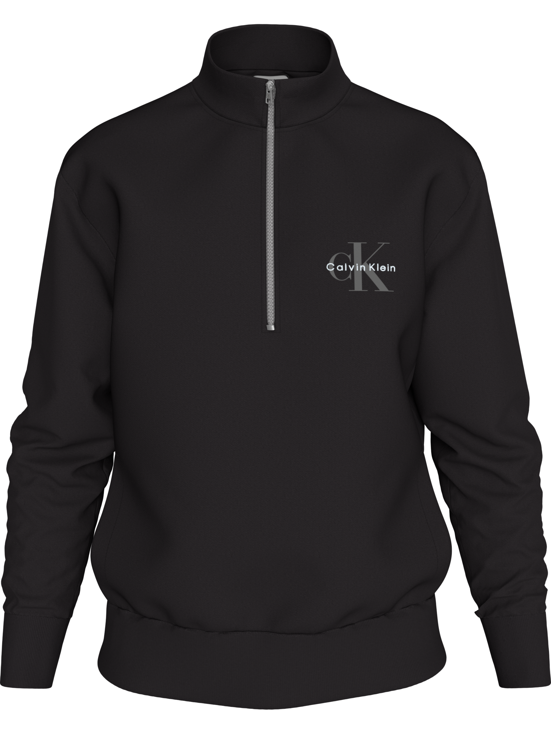 Calvin Klein Jeans Sweatshirt »LS EU 350TERRY MICRO MONOLOGO QT«, Regular fit, Stehkragen und Reißverschluss
