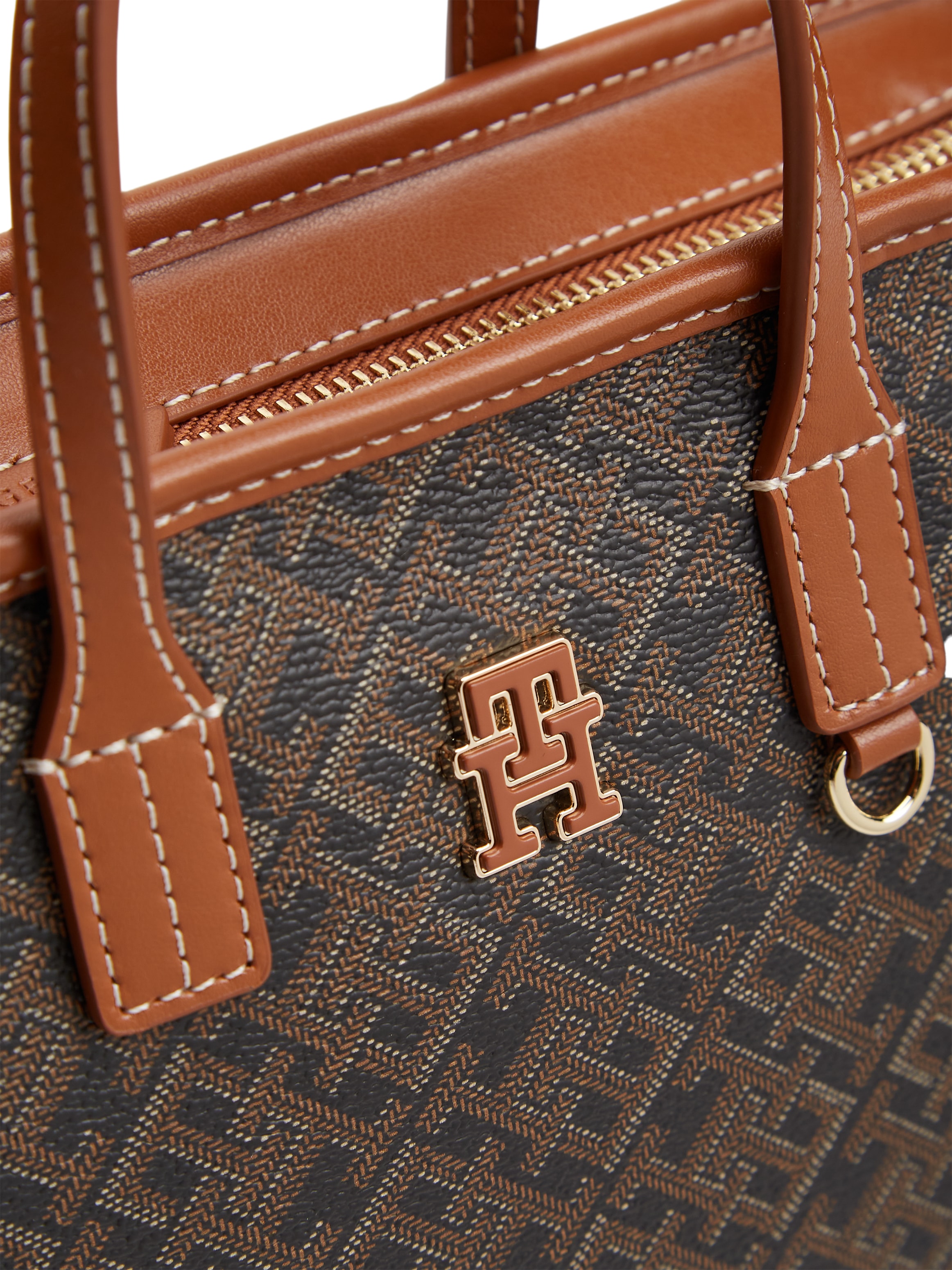 Tommy Hilfiger Tragetasche »TH MONOPLAY MINI TOTE LE« Damen Handtasche, Umhängetasche, Schultertasche mit TH-Allover-Druck