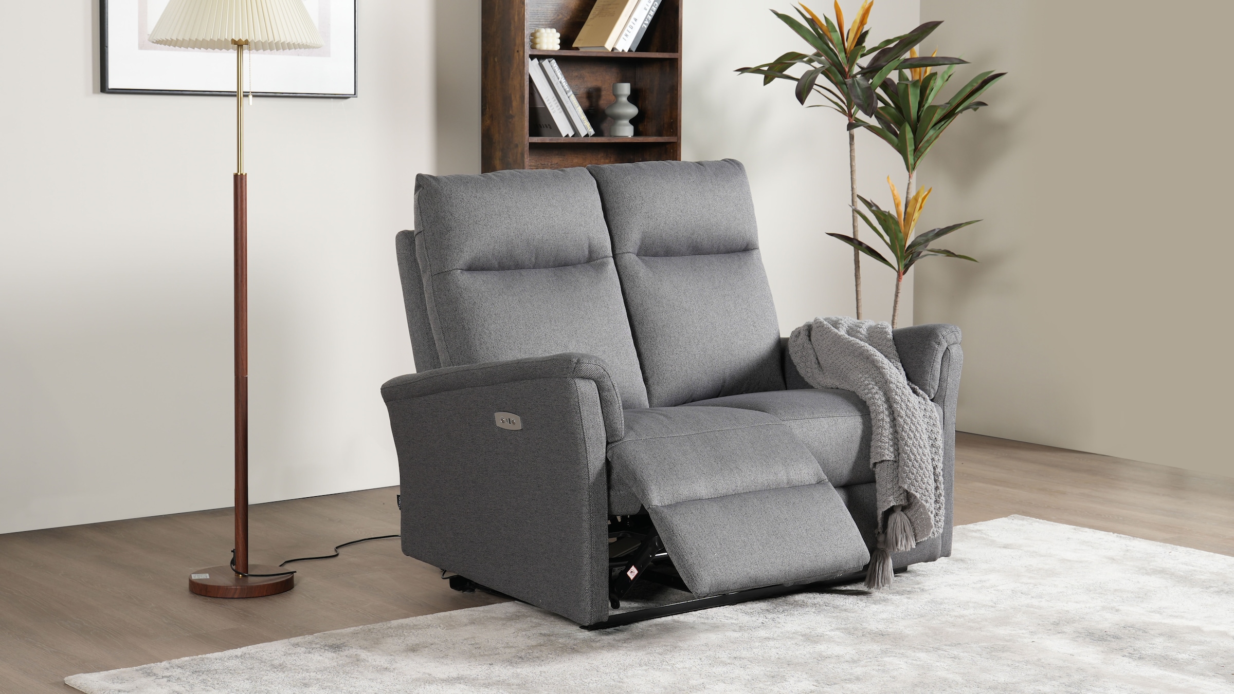 Home affaire 2-Sitzer »FINNARA,2-Sitzer,elelektrische Relaxfunktion in 2 Sitzen, USB A/C« Liegefunktion 105°-135°, Federkern,