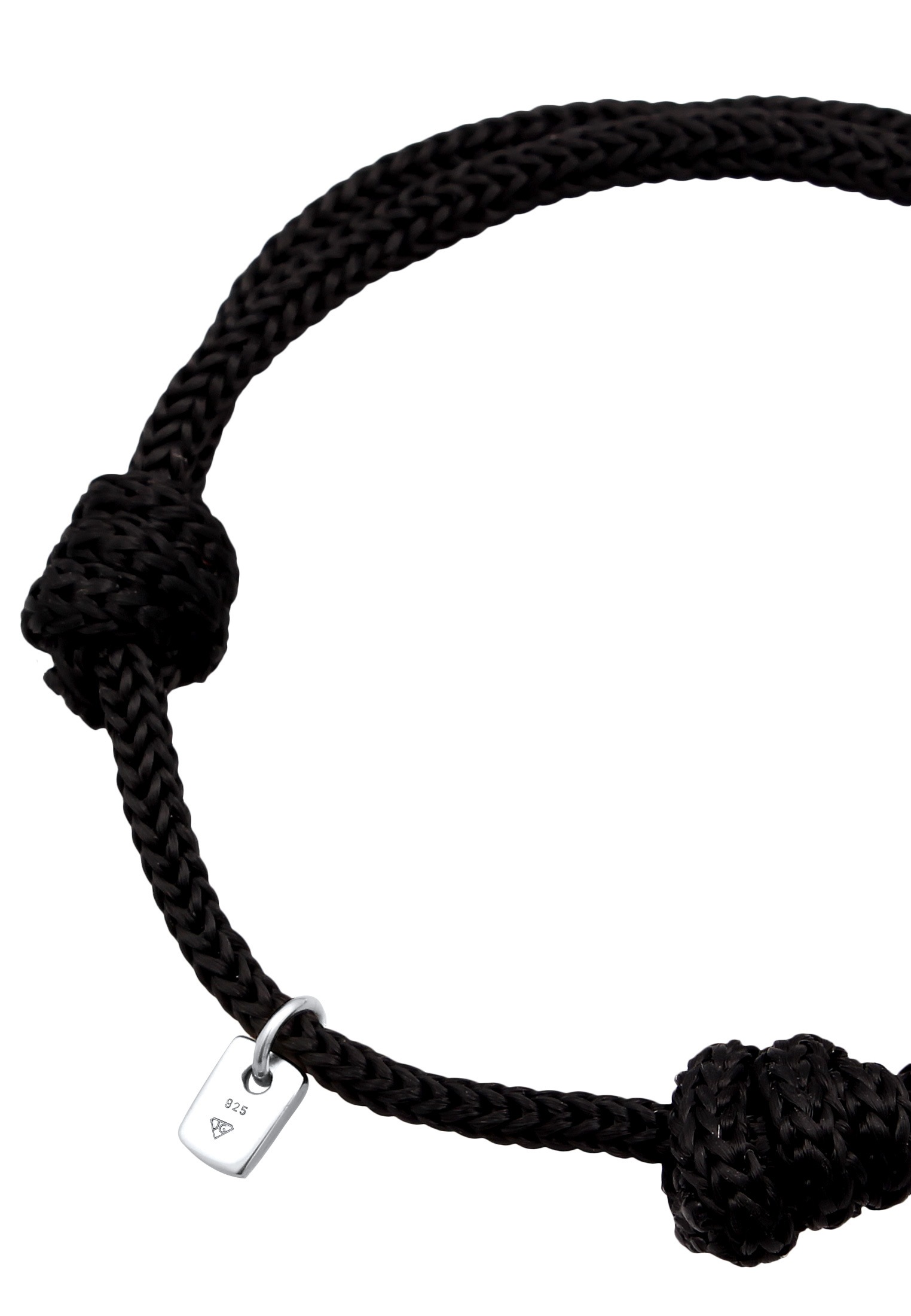 Kuzzoi Armkette »Armband Glieder Oval Nylon 925 Sterling Silber«