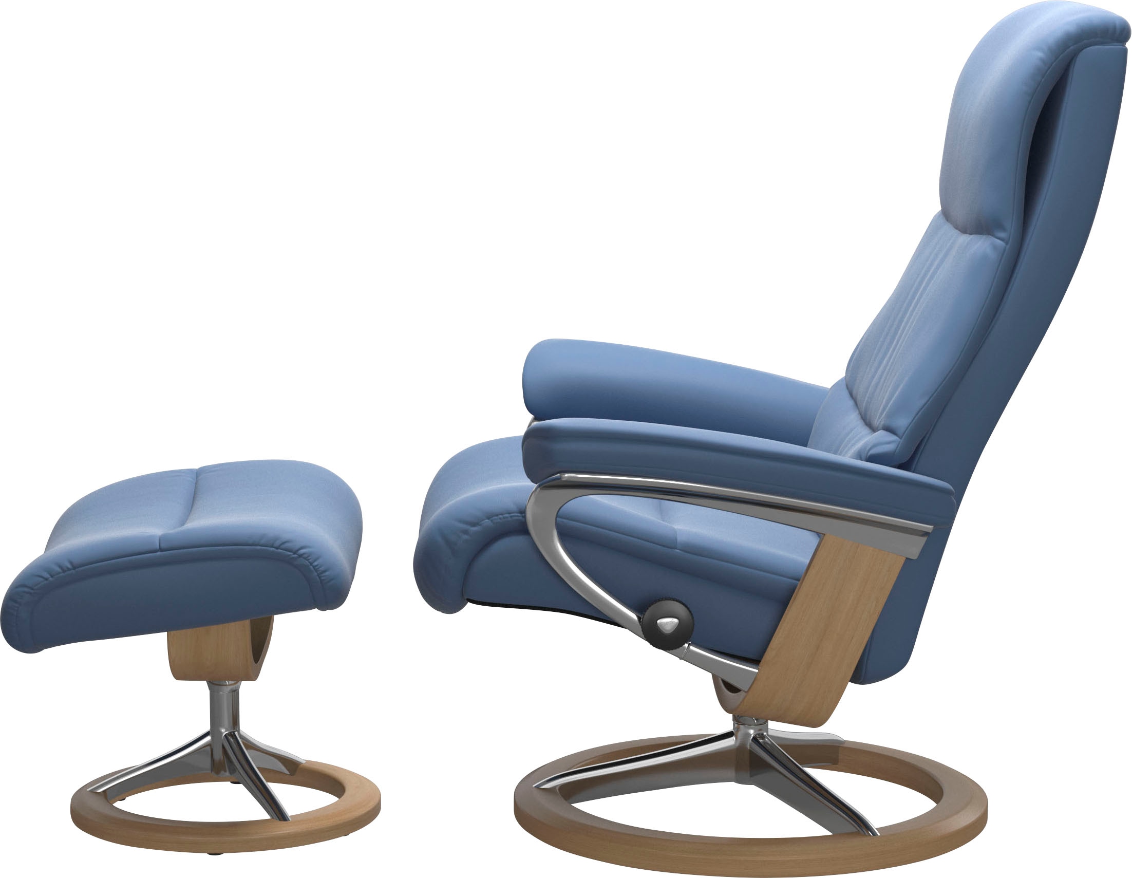 Stressless® Relaxsessel »View«, (Set, Relaxsessel mit Hocker), mit Signature Base, Größe M,Gestell Eiche
