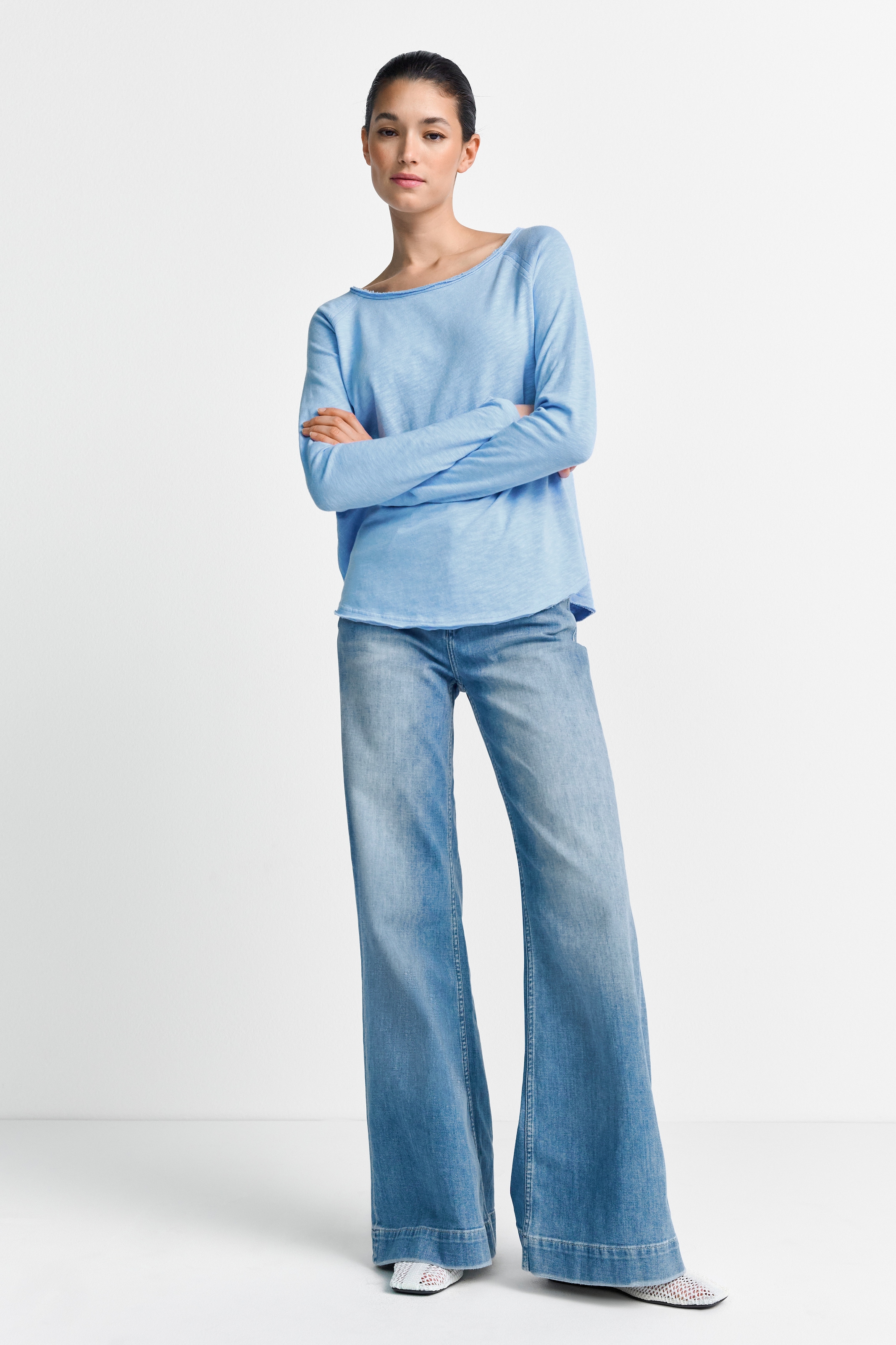 RICHROYAL »2409 O HJ LS« mit offener Ausschnittkante und Saum