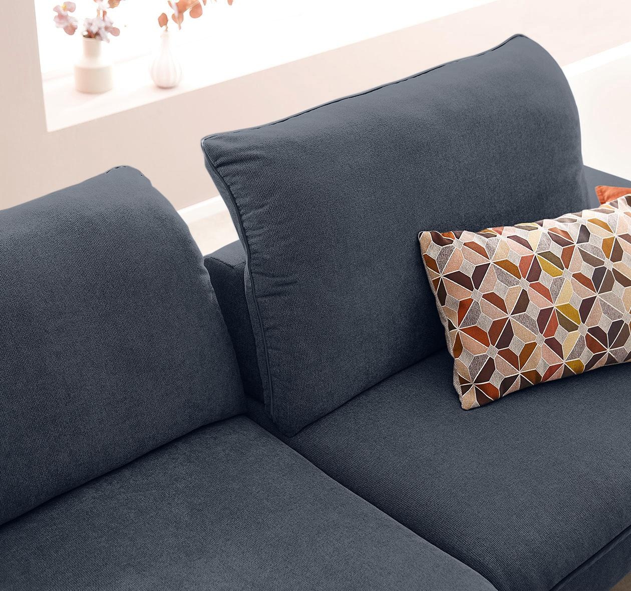 W.SCHILLIG Ecksofa »enjoy&MORE, Designsofa, elegant und bequem, L-Form«, Sitztiefenverstellung, Füße schwarz pulverbeschichtet, Breite 294 cm