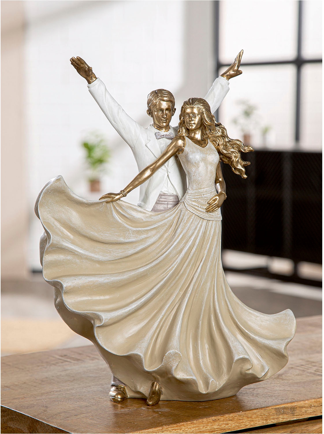 GILDE Dekofigur »Figur Tänzer Salsa goldfarben«