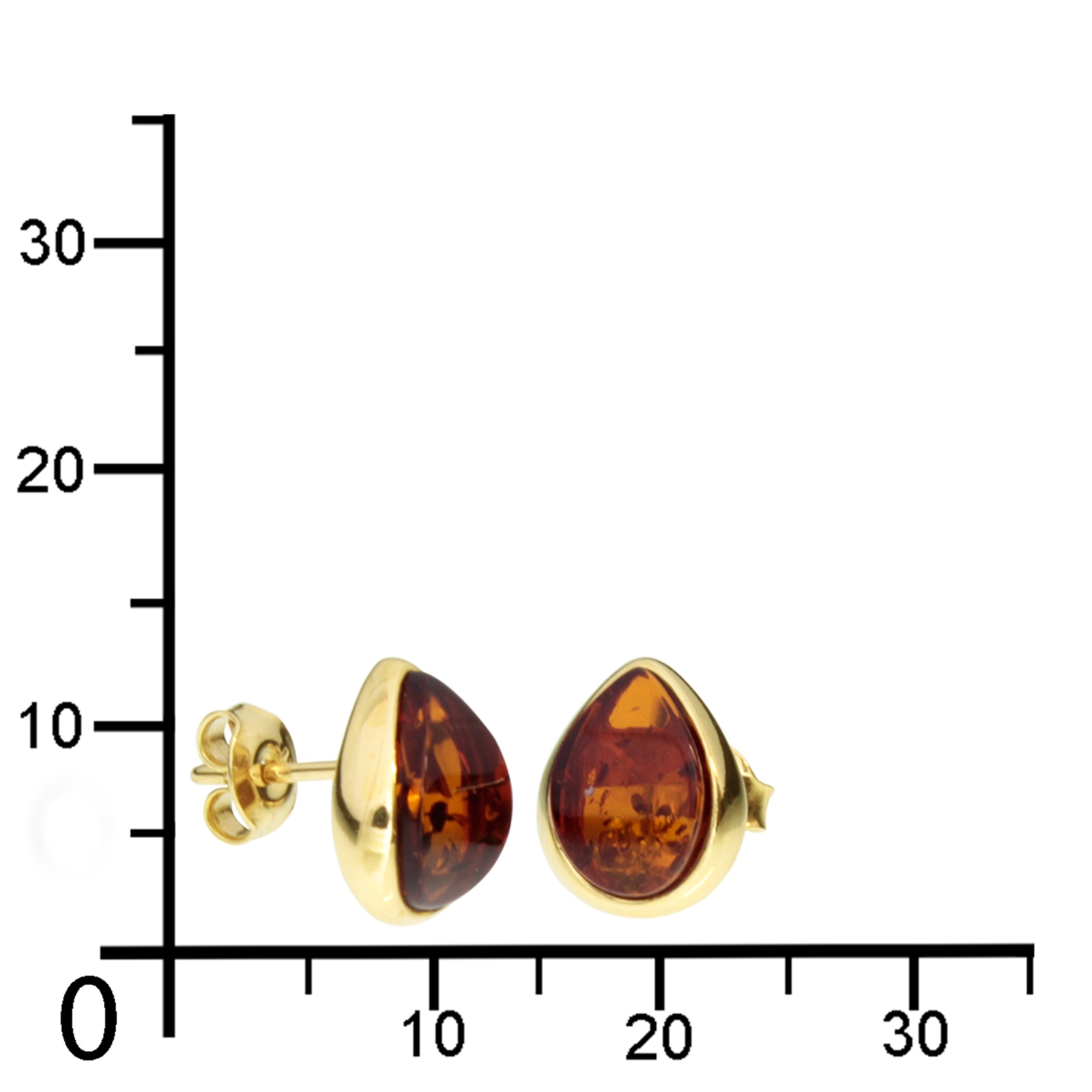 OSTSEE-SCHMUCK Paar Ohrstecker »- Enela - Silber 925/000, vergoldet - Bernstein«