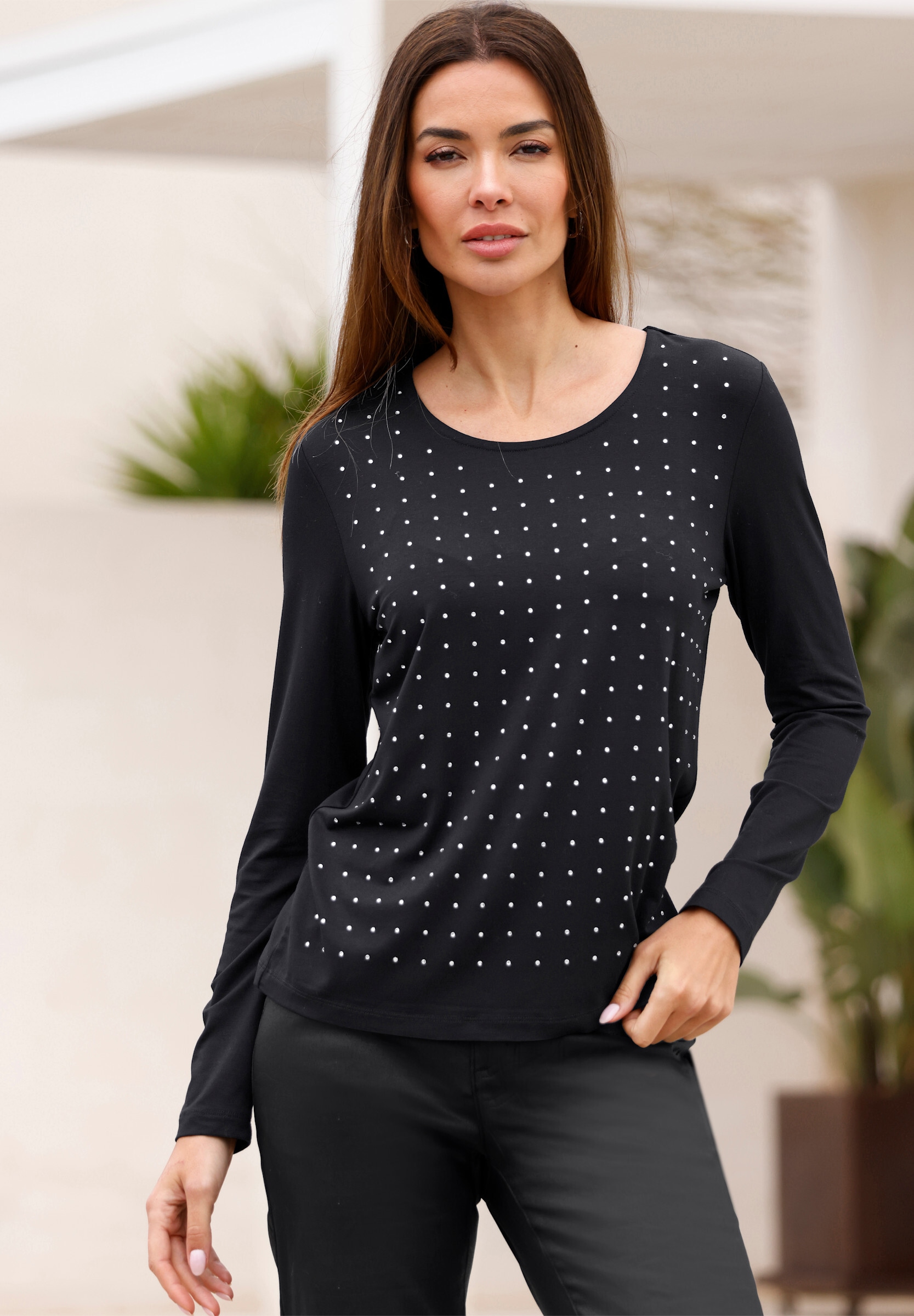 heine T-Shirt »Langarm-Shirt Rundhalsshirt«