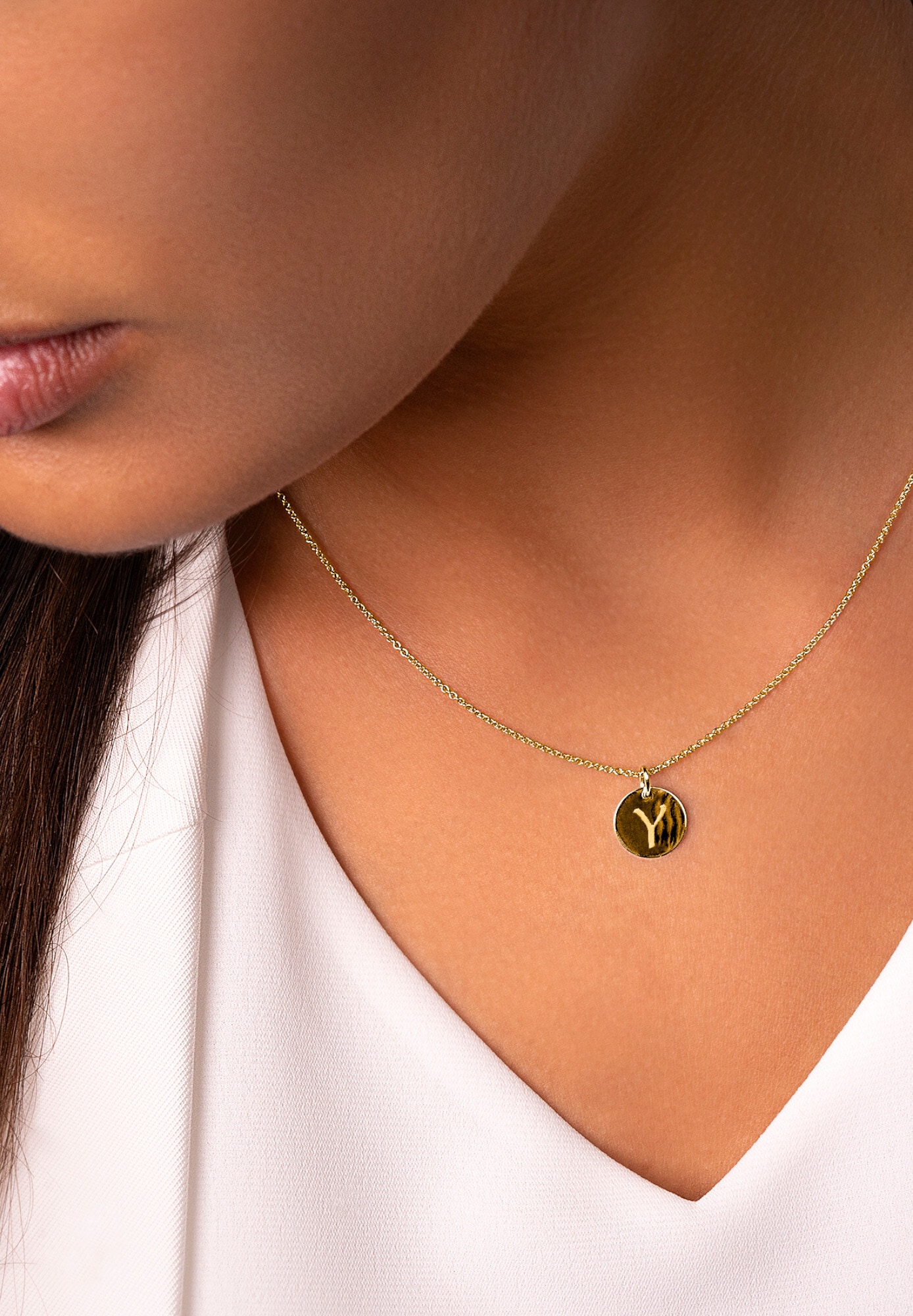 ONE ELEMENT Kette und Anhänger Set »Schmuckset - Set mit Halskette Buchstabe Y Buchstaben Anhänger aus 333 Gelbgold Ø 11,0 mm«