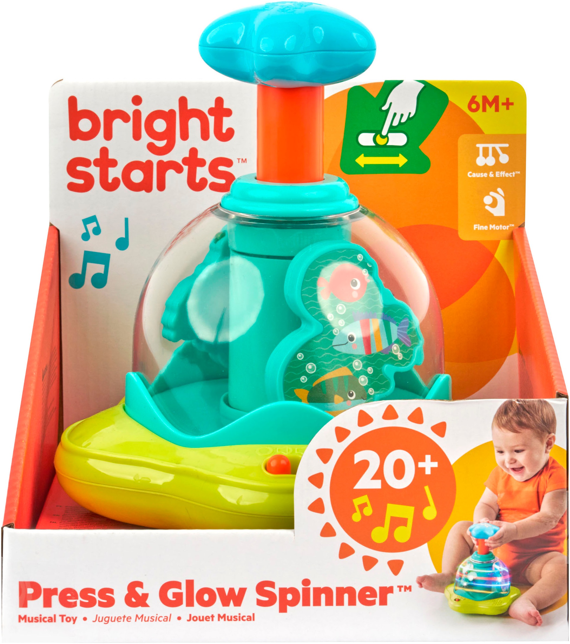 Bright Starts Kreisel »Press & Glow Spinner™« mit Licht und Sound