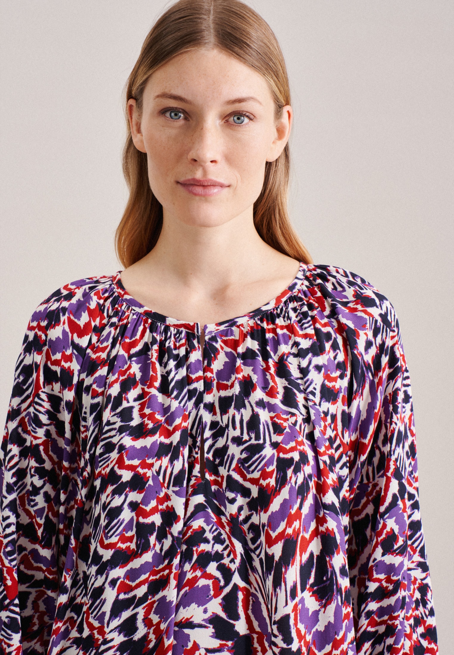 seidensticker Sommerkleid »Schwarze Rose« 3/4-Arm Rundhals Druck