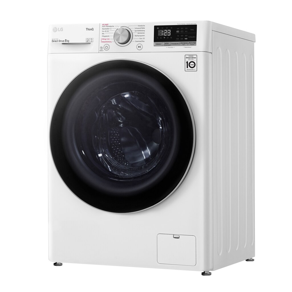 LG Waschmaschine, V4 W800, 8 kg, 1400 U/min