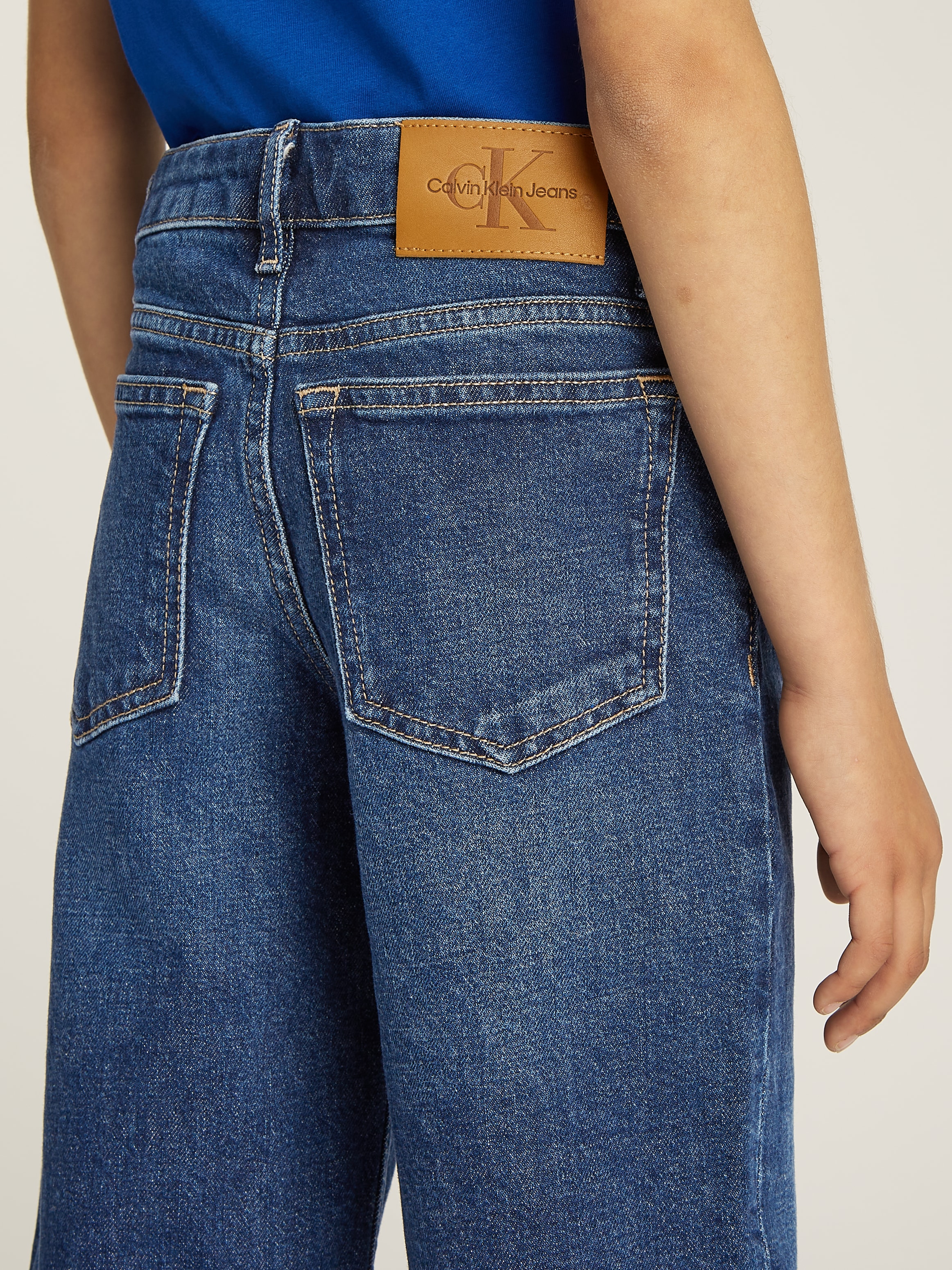 Calvin Klein Jeans Weite Jeans verstellbarer Bund, weites Bein, hohe Taille, Baumwoll-Stretch